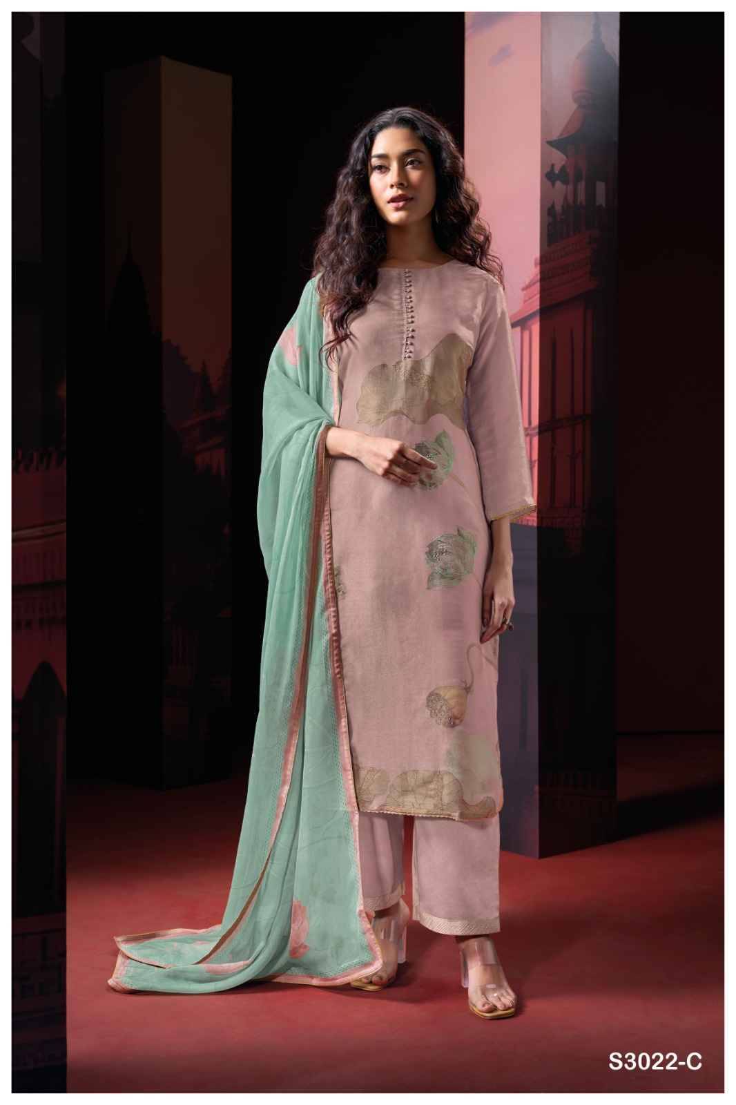 Shein-3022 By Ganga Fashion 3022-A To 3022-C Series Beautiful Festive Suits Colorful Stylish Fancy Casual Wear & Ethnic Wear Premium Bemberg Silk Jacquard Dresses At Wholesale Price