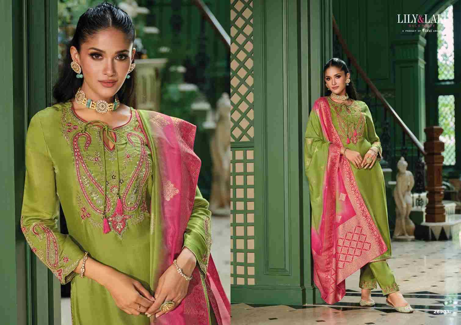 Mahek-E-Vastra By Lily And Lali 26901 To 26904 Series Beautiful Festive Suits Colorful Stylish Fancy Casual Wear & Ethnic Wear Viscose Embroidery Dresses At Wholesale Price