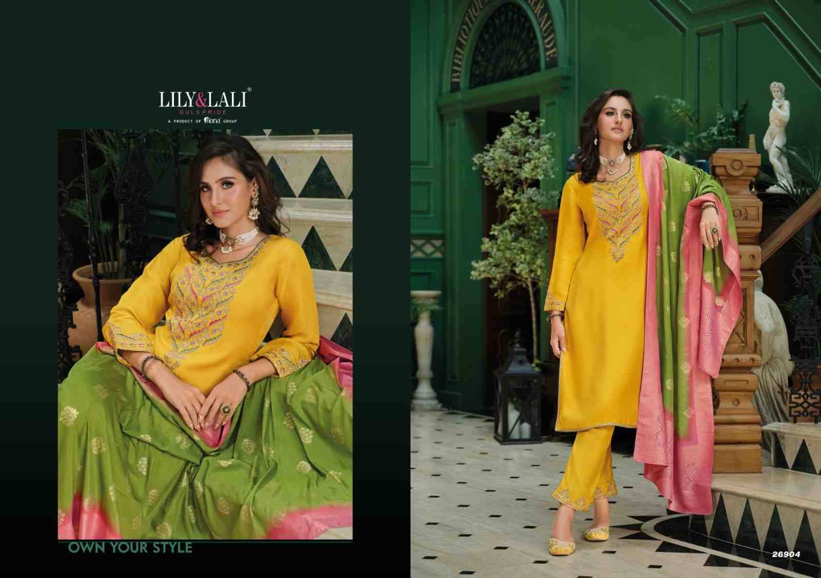 Mahek-E-Vastra By Lily And Lali 26901 To 26904 Series Beautiful Festive Suits Colorful Stylish Fancy Casual Wear & Ethnic Wear Viscose Embroidery Dresses At Wholesale Price