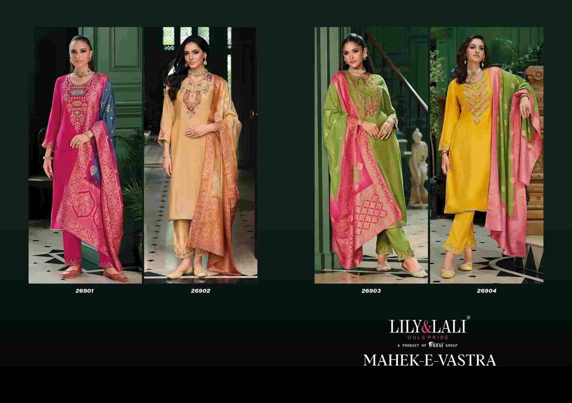 Mahek-E-Vastra By Lily And Lali 26901 To 26904 Series Beautiful Festive Suits Colorful Stylish Fancy Casual Wear & Ethnic Wear Viscose Embroidery Dresses At Wholesale Price
