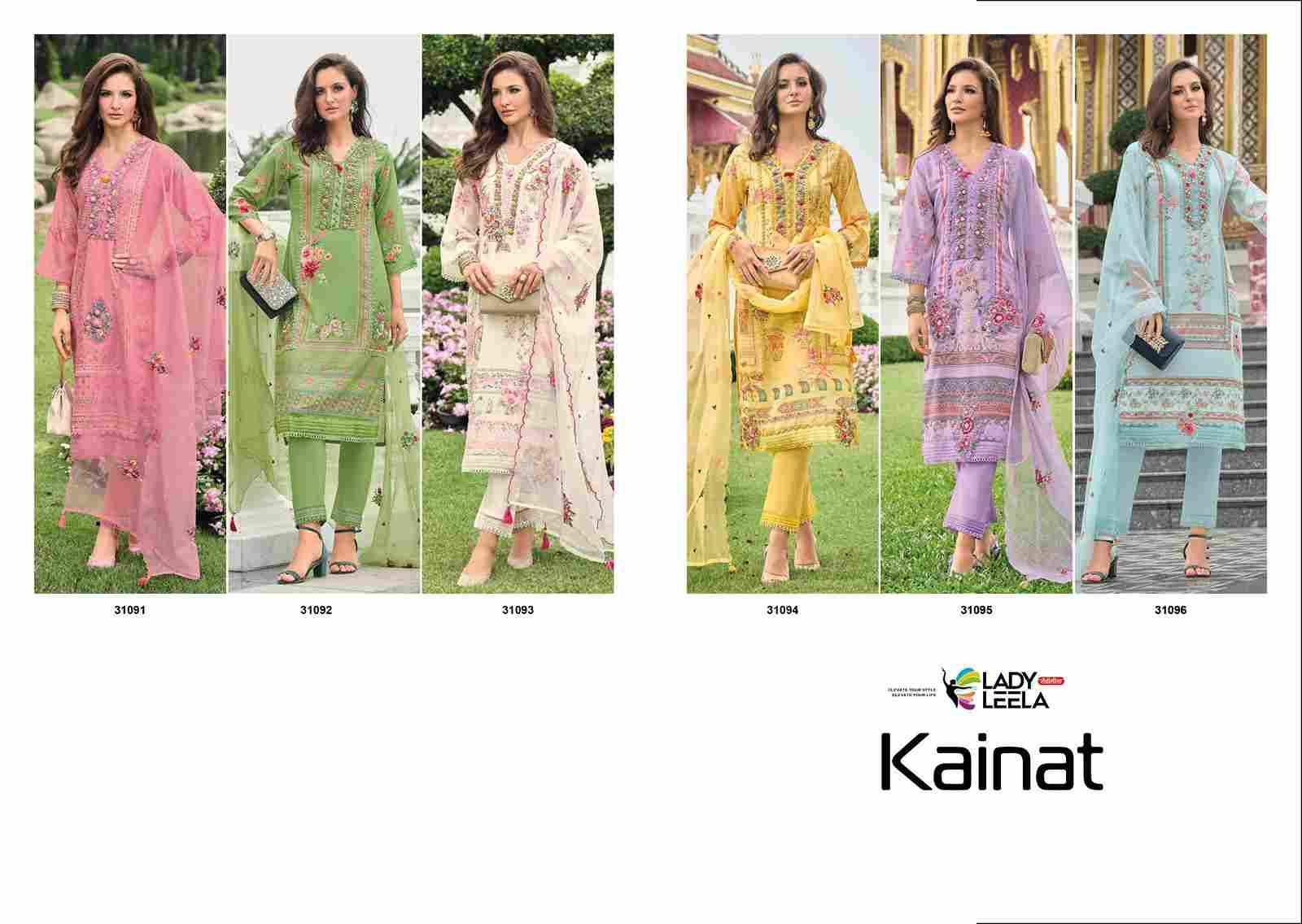 Kainat By Lady Leela 31091 To 31096 Series Beautiful Festive Suits Colorful Stylish Fancy Casual Wear & Ethnic Wear Pure Muslin With Work Dresses At Wholesale Price