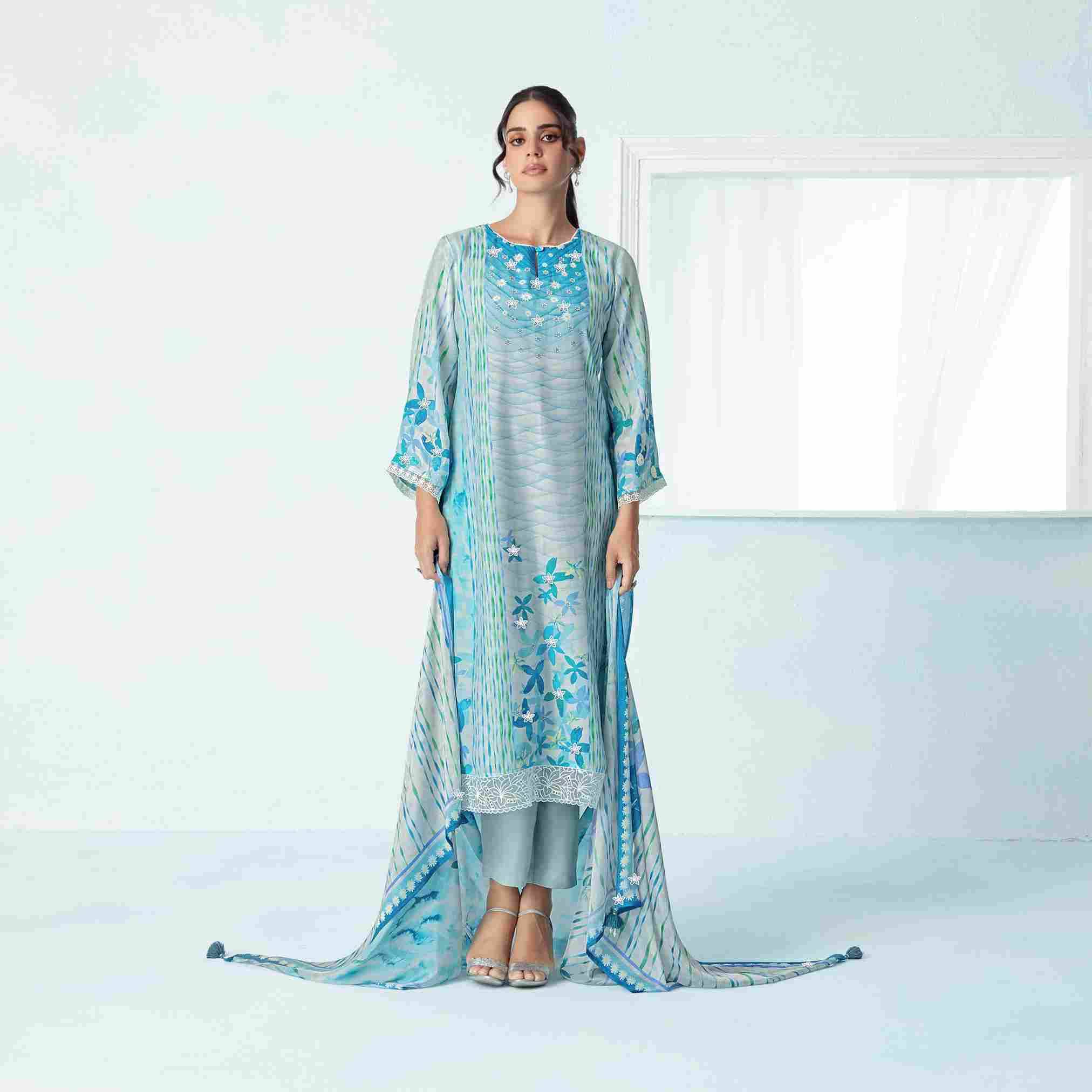 Ocean By Sohni 311 To 314 Series Beautiful Suits Colorful Stylish Fancy Casual Wear & Ethnic Wear Pure Muslin Dresses At Wholesale Price