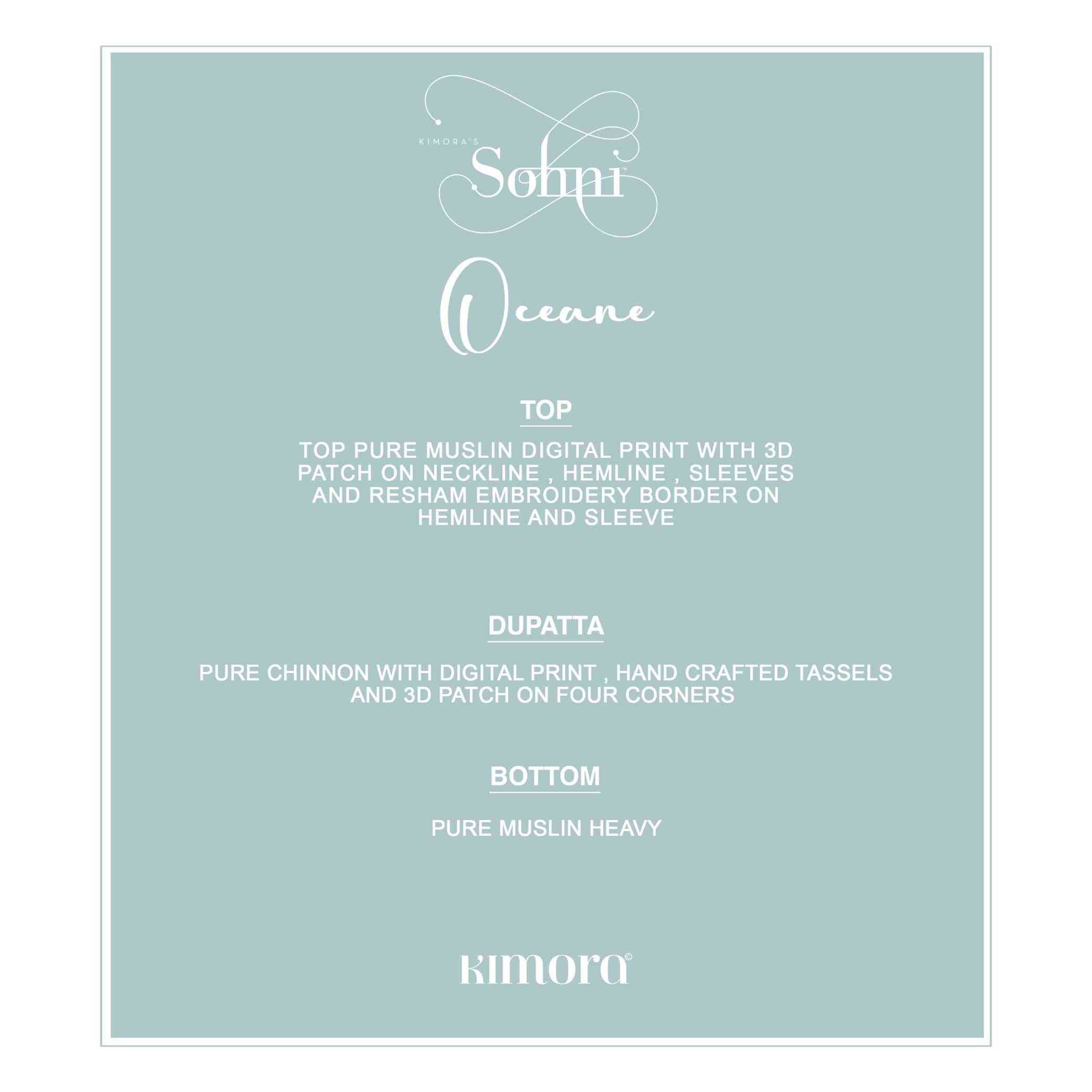 Ocean By Sohni 311 To 314 Series Beautiful Suits Colorful Stylish Fancy Casual Wear & Ethnic Wear Pure Muslin Dresses At Wholesale Price