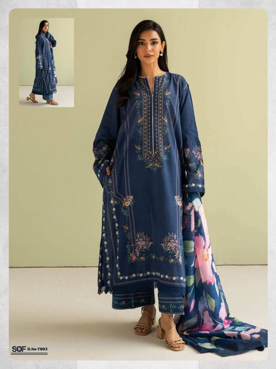 Aliya.B Vol-7 By Shree Om Fab 7001 To 7006 Series Beautiful Festive Suits Stylish Fancy Colorful Casual Wear & Ethnic Wear Pure Lawn Digital Print Dresses At Wholesale Price