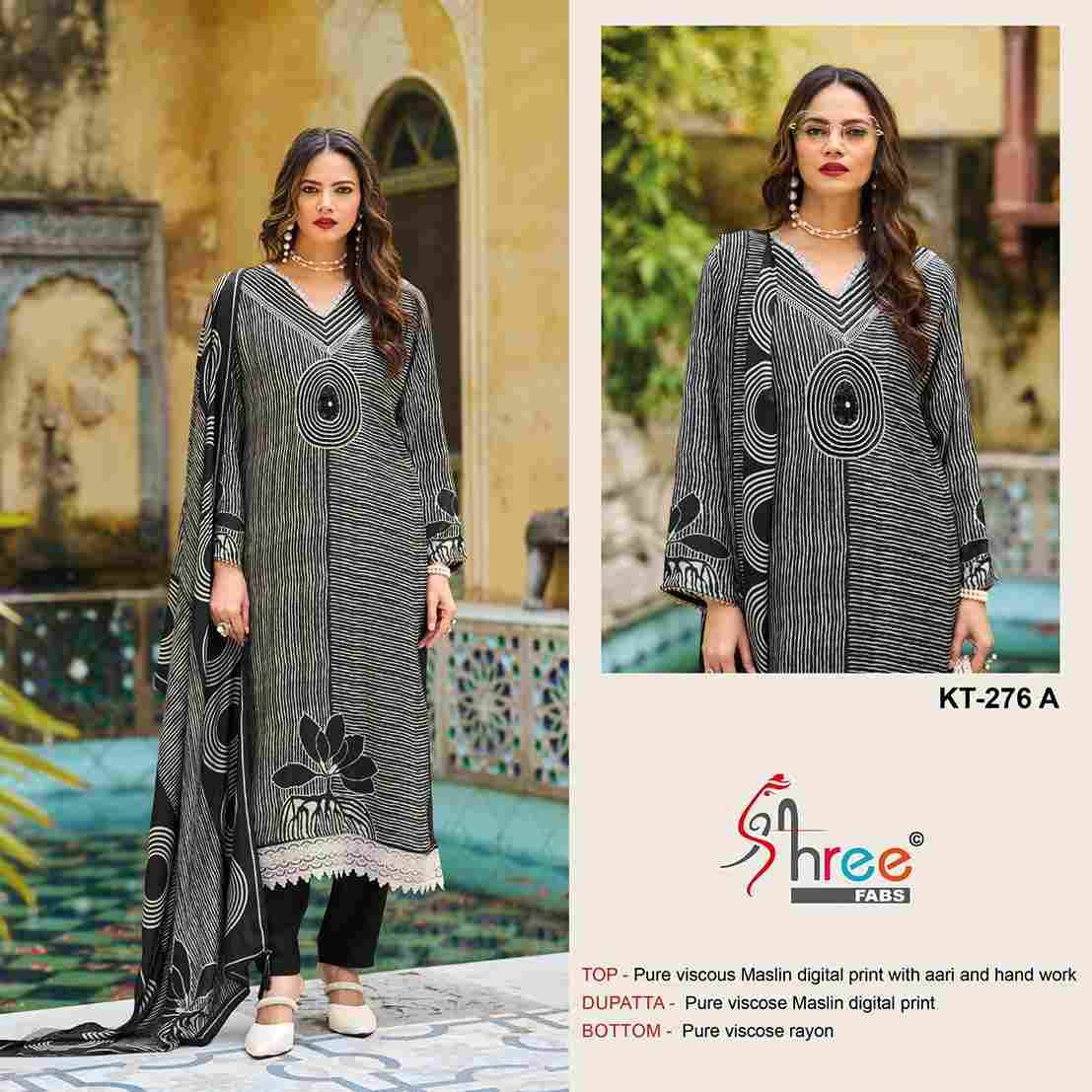Shree Fabs Hit Design KT-276 Colours By Shree Fabs KT-276-A To KT-276-B Series Designer Pakistani Suits Beautiful Fancy Stylish Colorful Party Wear & Occasional Wear Pure Viscose Muslin Embroidery Dresses At Wholesale Price