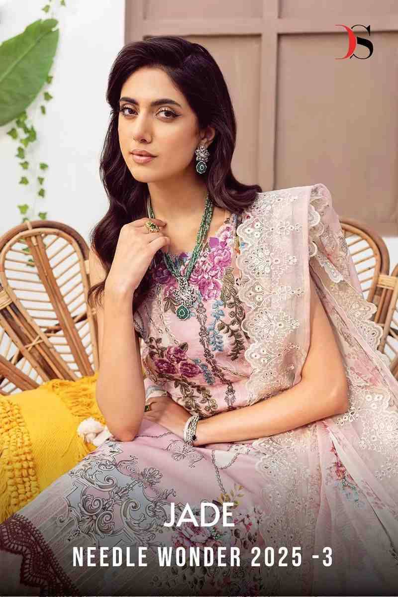 Jade Needle Wonder-2025 Vol-3 By Deepsy Suits 1251 To 1258 Series Pakistani Stylish Beautiful Colourful Printed & Embroidered Party Wear & Occasional Wear Pure Cotton Dresses At Wholesale Price