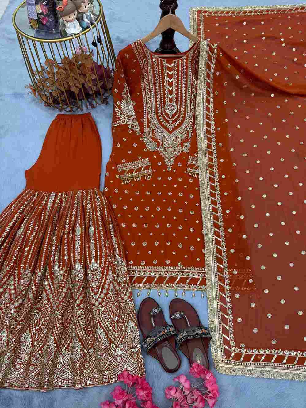 Sf-1045 By Fashid Wholesale 01 To 03 Series Beautiful Festive Suits Colorful Stylish Fancy Casual Wear & Ethnic Wear Heavy Faux Georgette Dresses At Wholesale Price