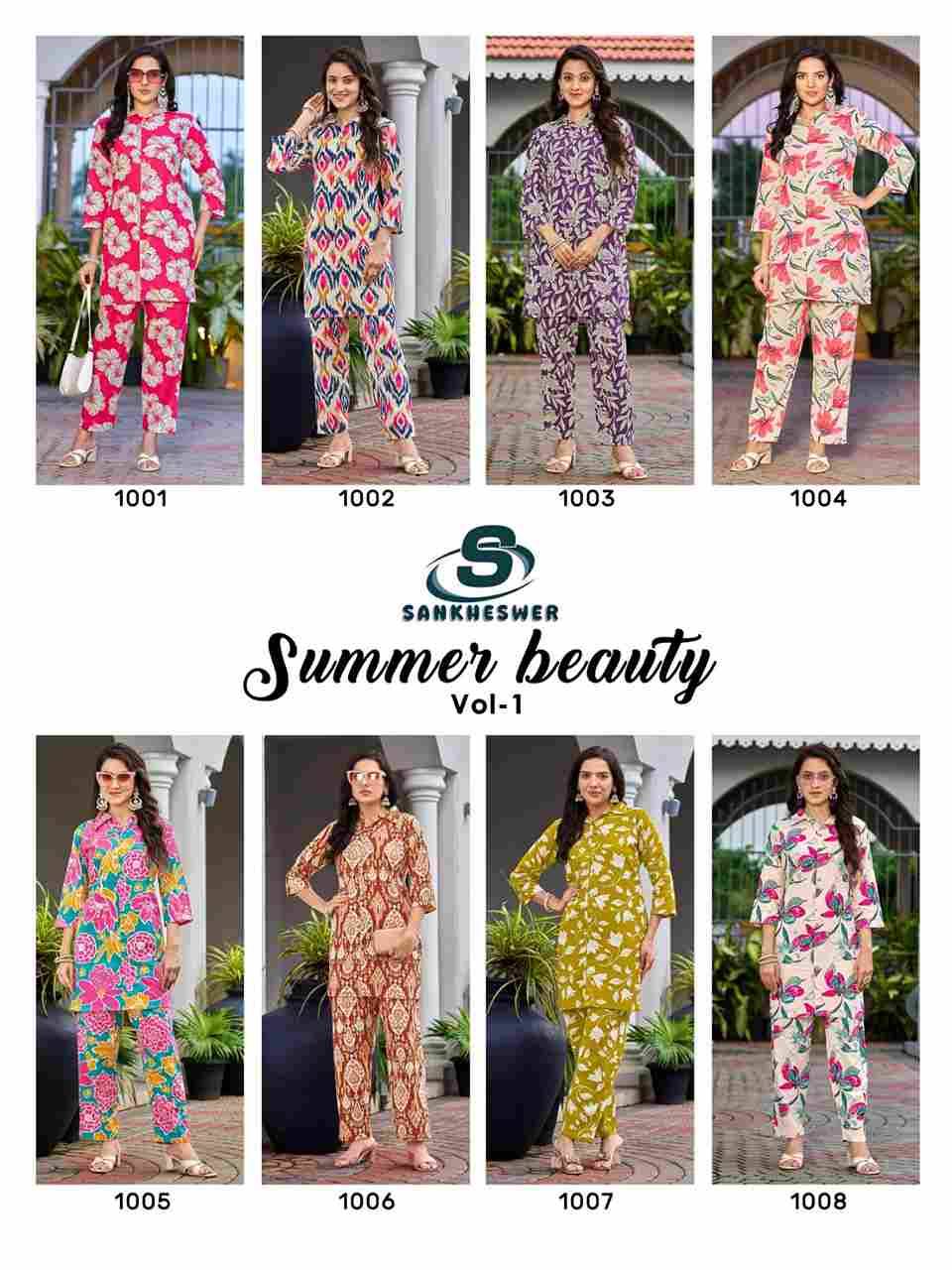 Summer Beauty Vol-1 By Sankheswer 1001 To 1008 Series Designer Stylish Fancy Colorful Beautiful Party Wear & Ethnic Wear Collection Cotton Flex Co-Ord At Wholesale Price