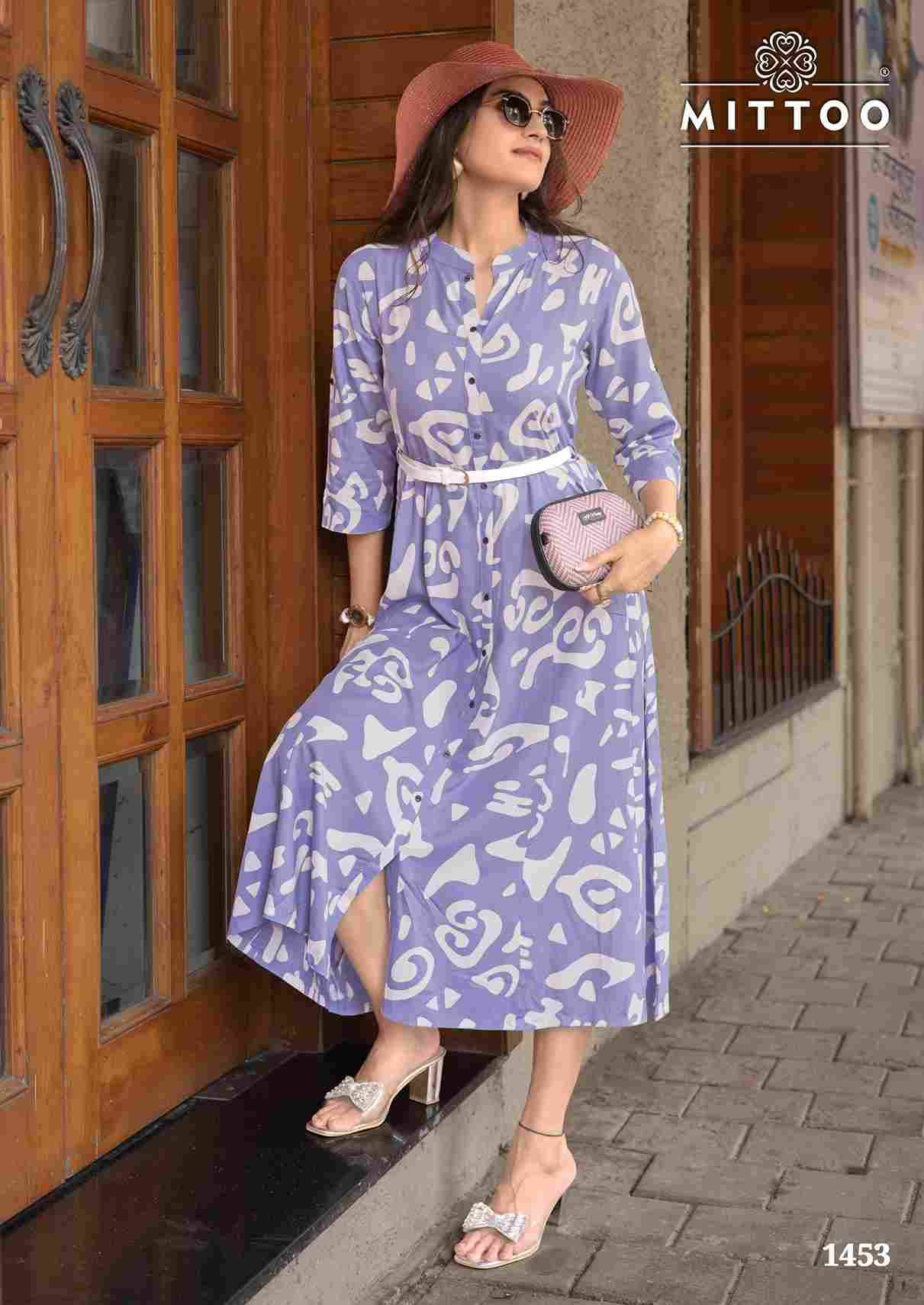 Belt Vol-22 By Mittoo 1449 To 1454 Series Designer Stylish Fancy Colorful Beautiful Party Wear & Ethnic Wear Collection Rayon Print Kurtis At Wholesale Price
