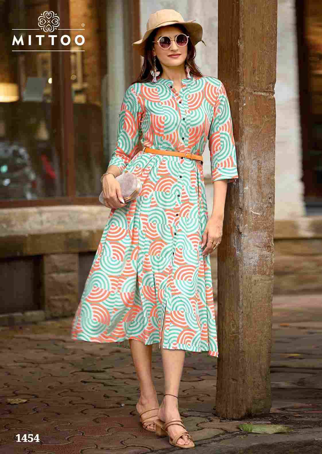 Belt Vol-22 By Mittoo 1449 To 1454 Series Designer Stylish Fancy Colorful Beautiful Party Wear & Ethnic Wear Collection Rayon Print Kurtis At Wholesale Price
