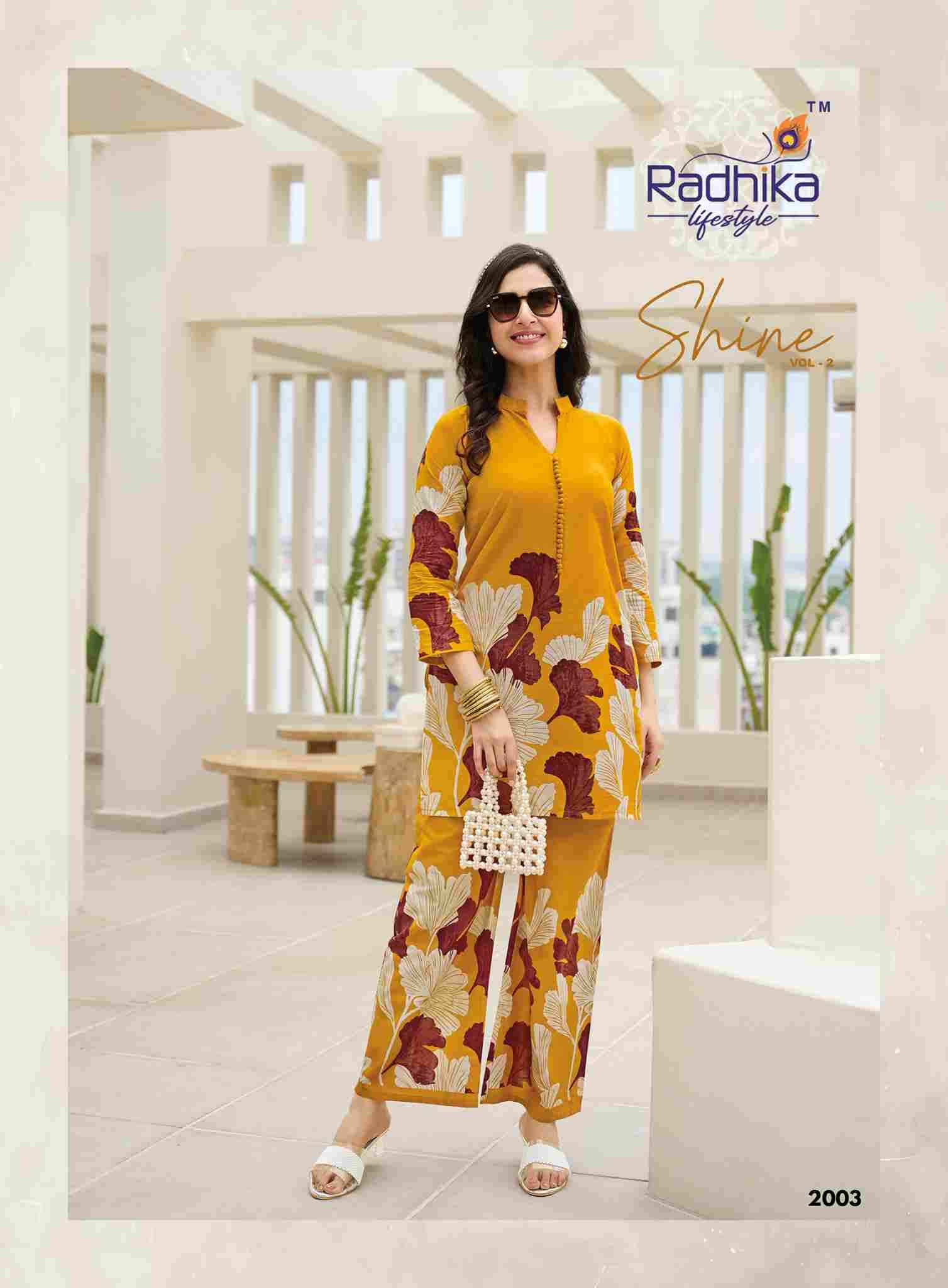 Shine Vol-2 By Radhika Lifestyle 2001 To 2008 Series Designer Stylish Fancy Colorful Beautiful Party Wear & Ethnic Wear Collection Pure Cotton Co-Ord At Wholesale Price