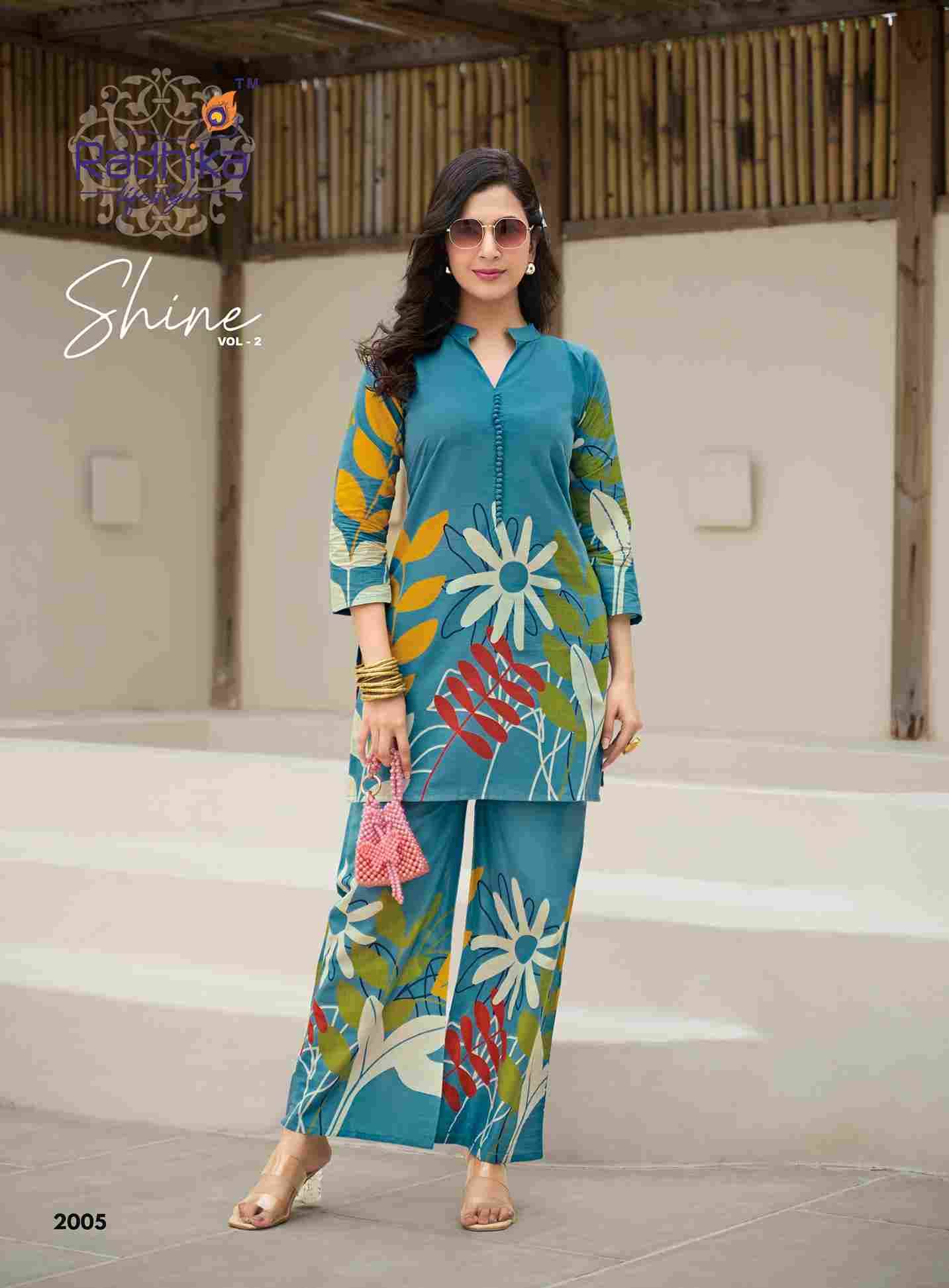 Shine Vol-2 By Radhika Lifestyle 2001 To 2008 Series Designer Stylish Fancy Colorful Beautiful Party Wear & Ethnic Wear Collection Pure Cotton Co-Ord At Wholesale Price