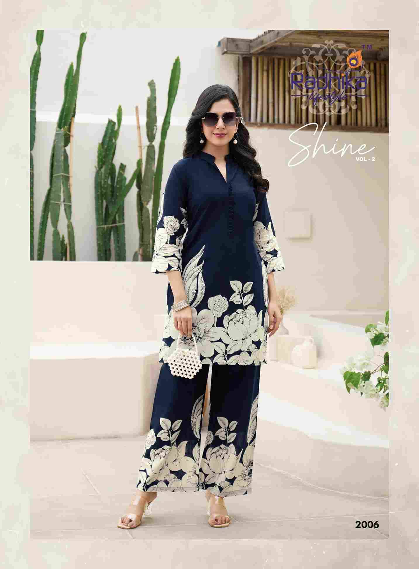Shine Vol-2 By Radhika Lifestyle 2001 To 2008 Series Designer Stylish Fancy Colorful Beautiful Party Wear & Ethnic Wear Collection Pure Cotton Co-Ord At Wholesale Price