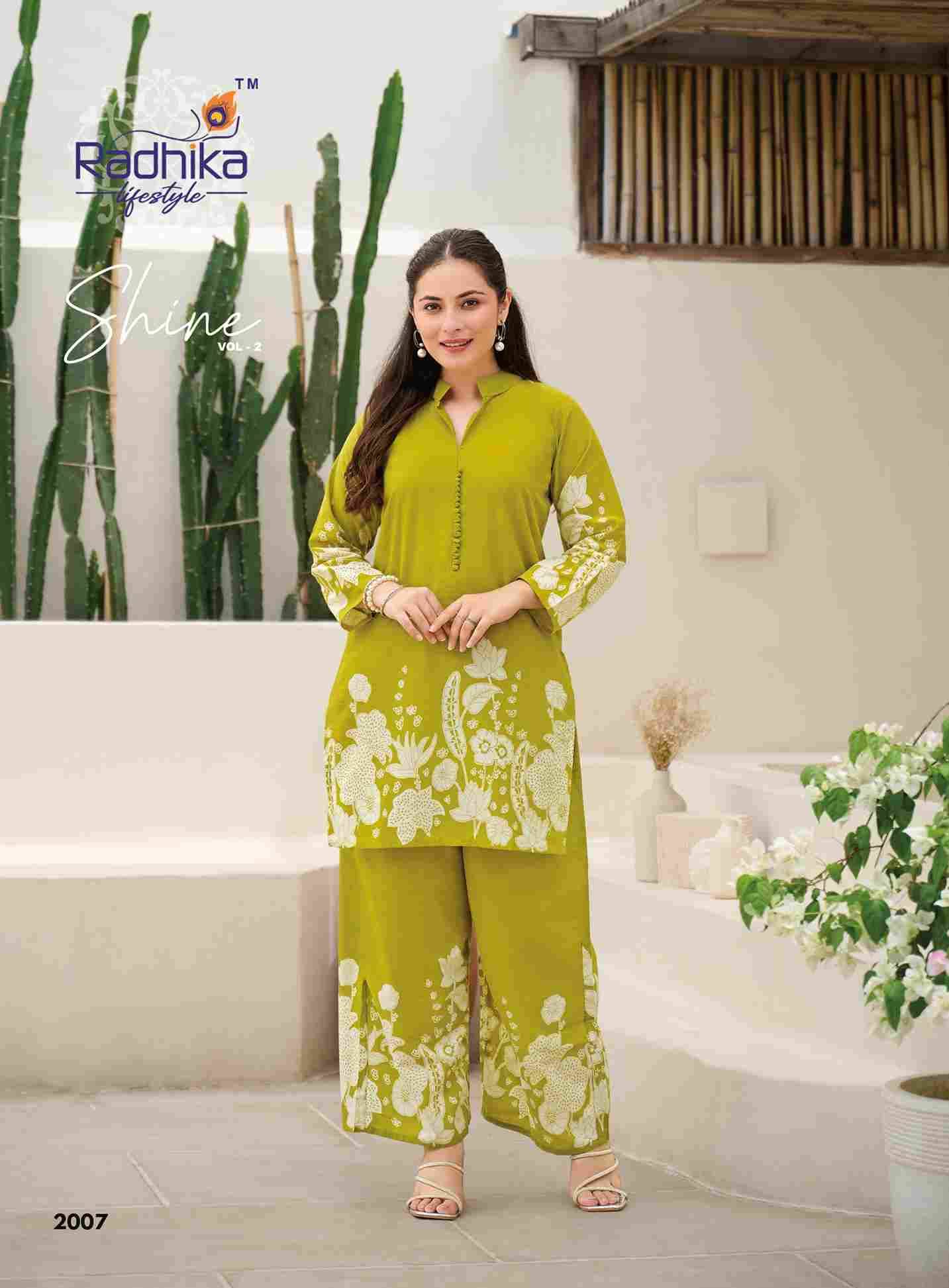 Shine Vol-2 By Radhika Lifestyle 2001 To 2008 Series Designer Stylish Fancy Colorful Beautiful Party Wear & Ethnic Wear Collection Pure Cotton Co-Ord At Wholesale Price