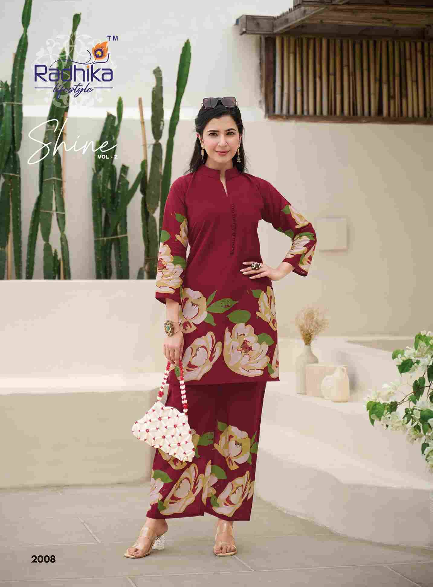 Shine Vol-2 By Radhika Lifestyle 2001 To 2008 Series Designer Stylish Fancy Colorful Beautiful Party Wear & Ethnic Wear Collection Pure Cotton Co-Ord At Wholesale Price