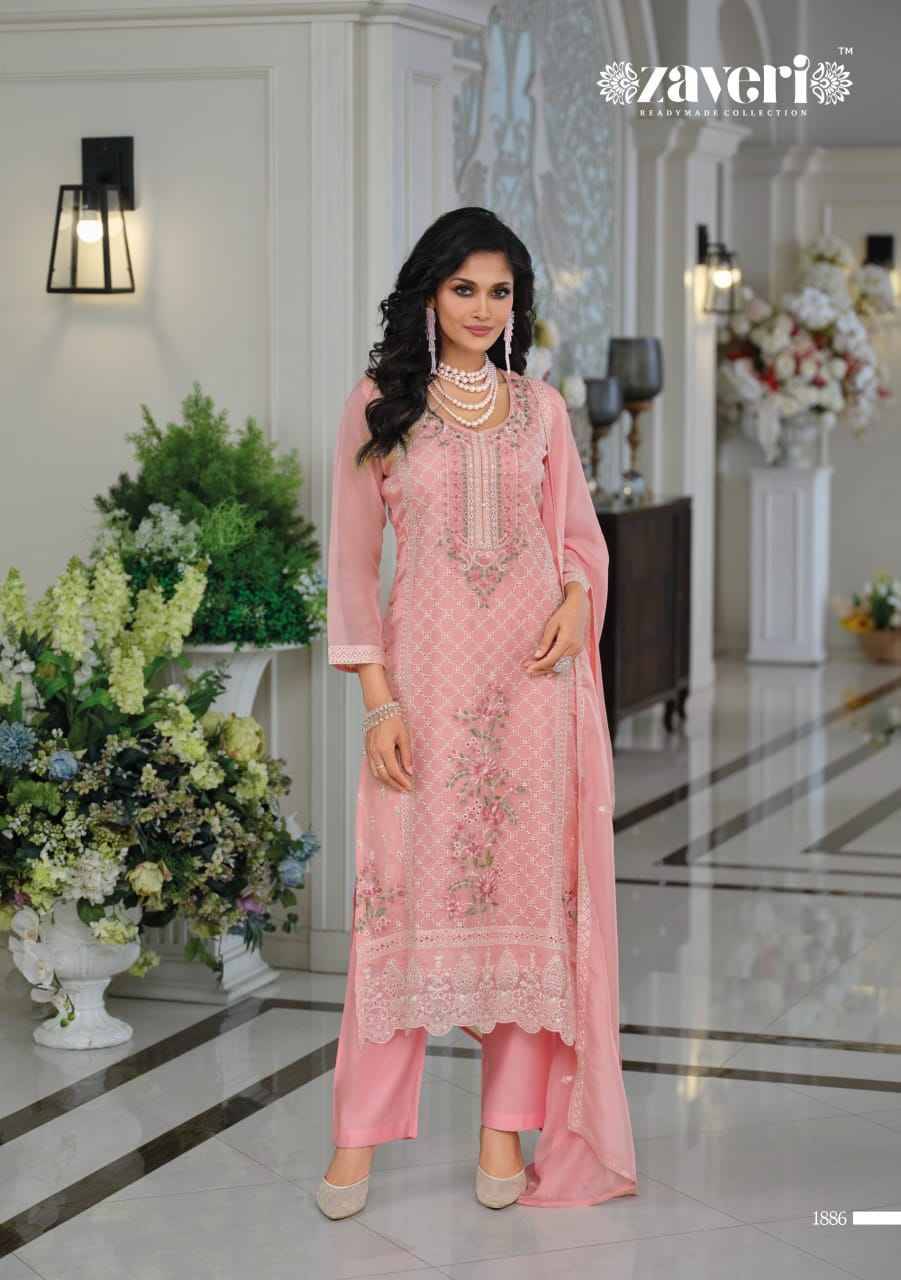 Raabta By Zaveri 1886 To 1888 Series Beautiful Festive Suits Colorful Stylish Fancy Casual Wear & Ethnic Wear Soft Organza Embroidery Dresses At Wholesale Price