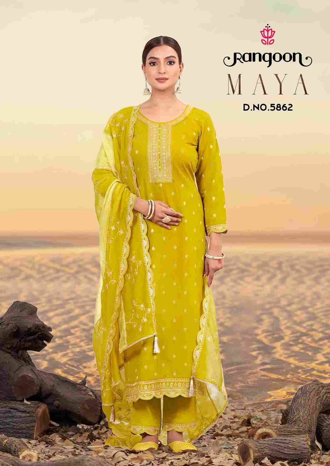 Maya By Rangoon 5861 To 5864 Series Beautiful Festive Suits Colorful Stylish Fancy Casual Wear & Ethnic Wear Viscose Jacquard Dresses At Wholesale Price