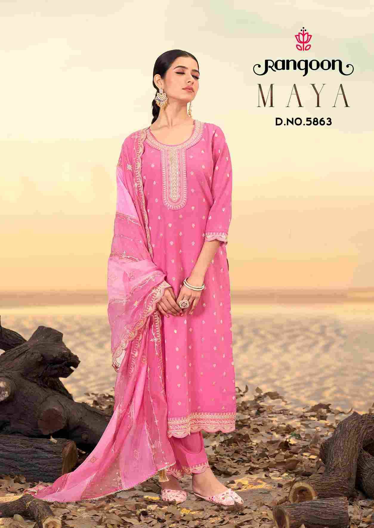 Maya By Rangoon 5861 To 5864 Series Beautiful Festive Suits Colorful Stylish Fancy Casual Wear & Ethnic Wear Viscose Jacquard Dresses At Wholesale Price