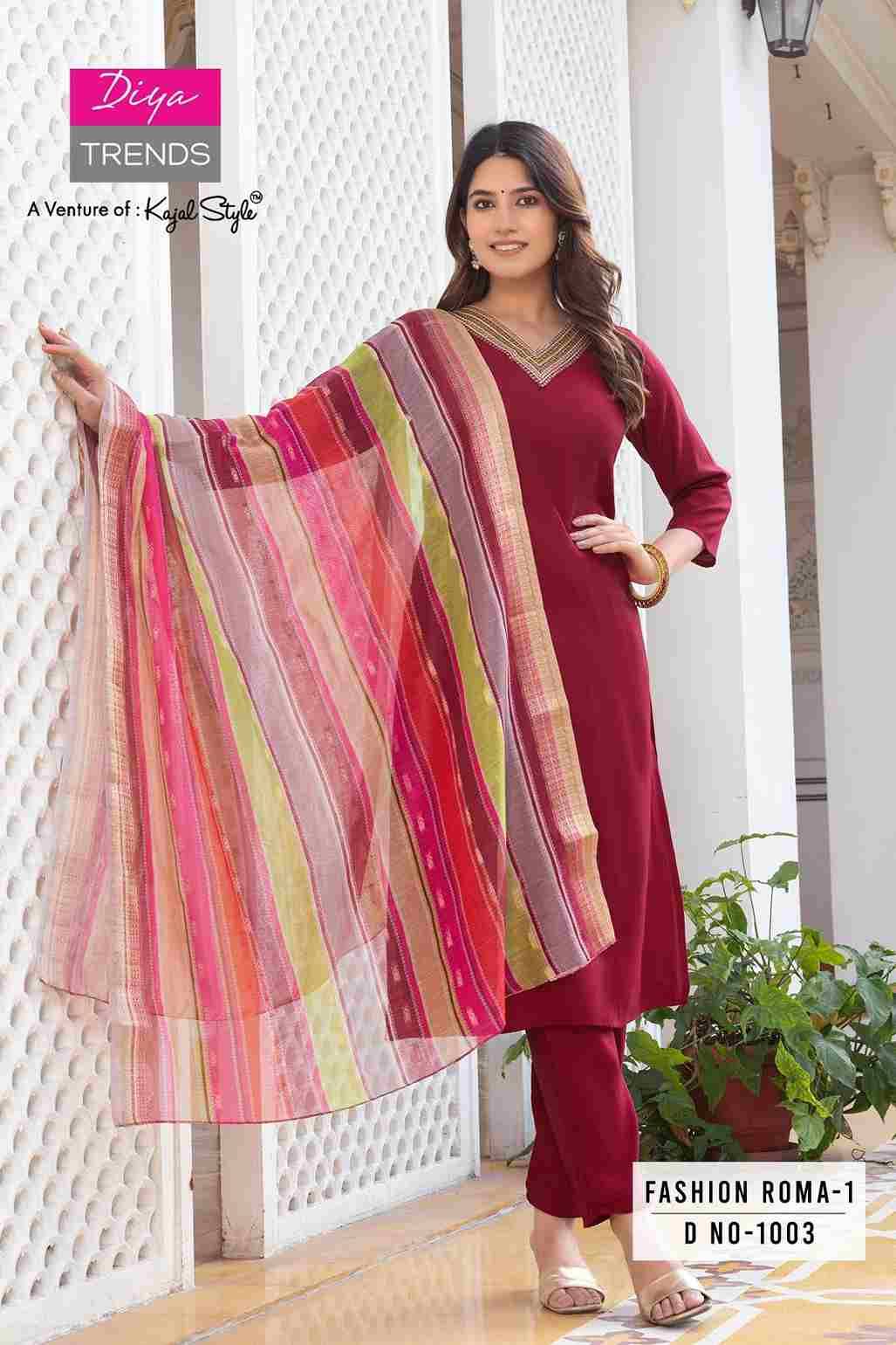 Fashion Roma Vol-1 By Diya Trends 1001 To 1008 Series Beautiful Festive Suits Colorful Stylish Fancy Casual Wear & Ethnic Wear Roman Silk Dresses At Wholesale Price