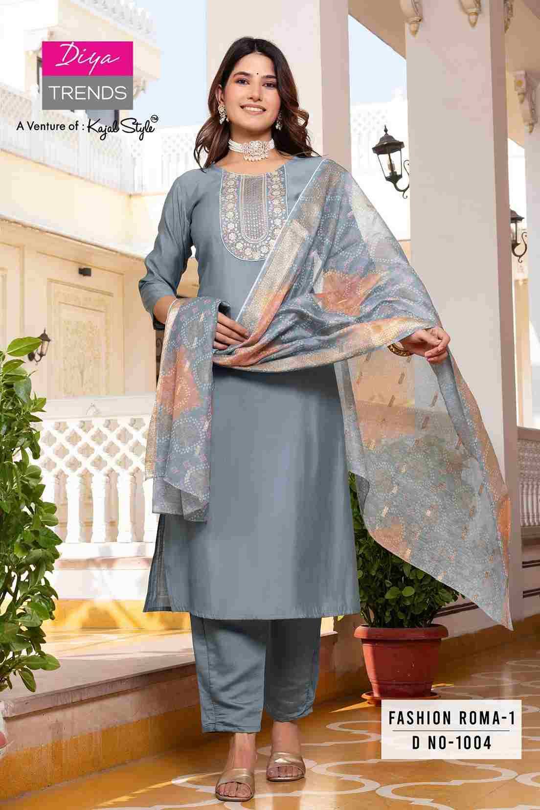 Fashion Roma Vol-1 By Diya Trends 1001 To 1008 Series Beautiful Festive Suits Colorful Stylish Fancy Casual Wear & Ethnic Wear Roman Silk Dresses At Wholesale Price