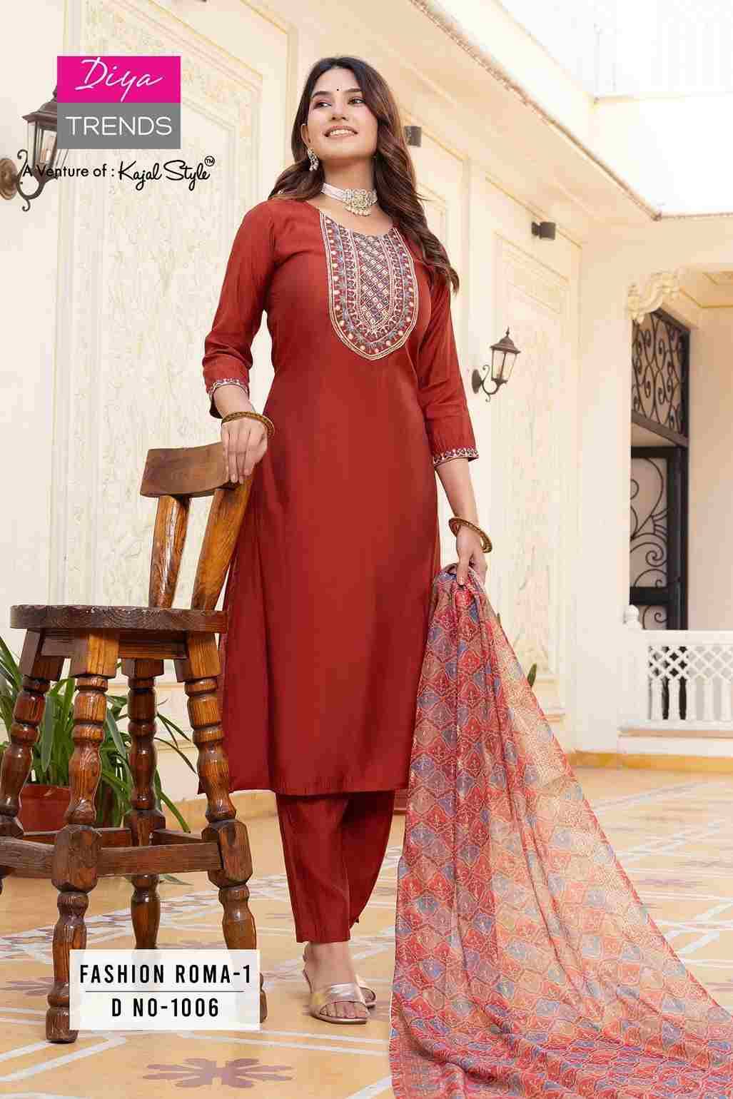 Fashion Roma Vol-1 By Diya Trends 1001 To 1008 Series Beautiful Festive Suits Colorful Stylish Fancy Casual Wear & Ethnic Wear Roman Silk Dresses At Wholesale Price