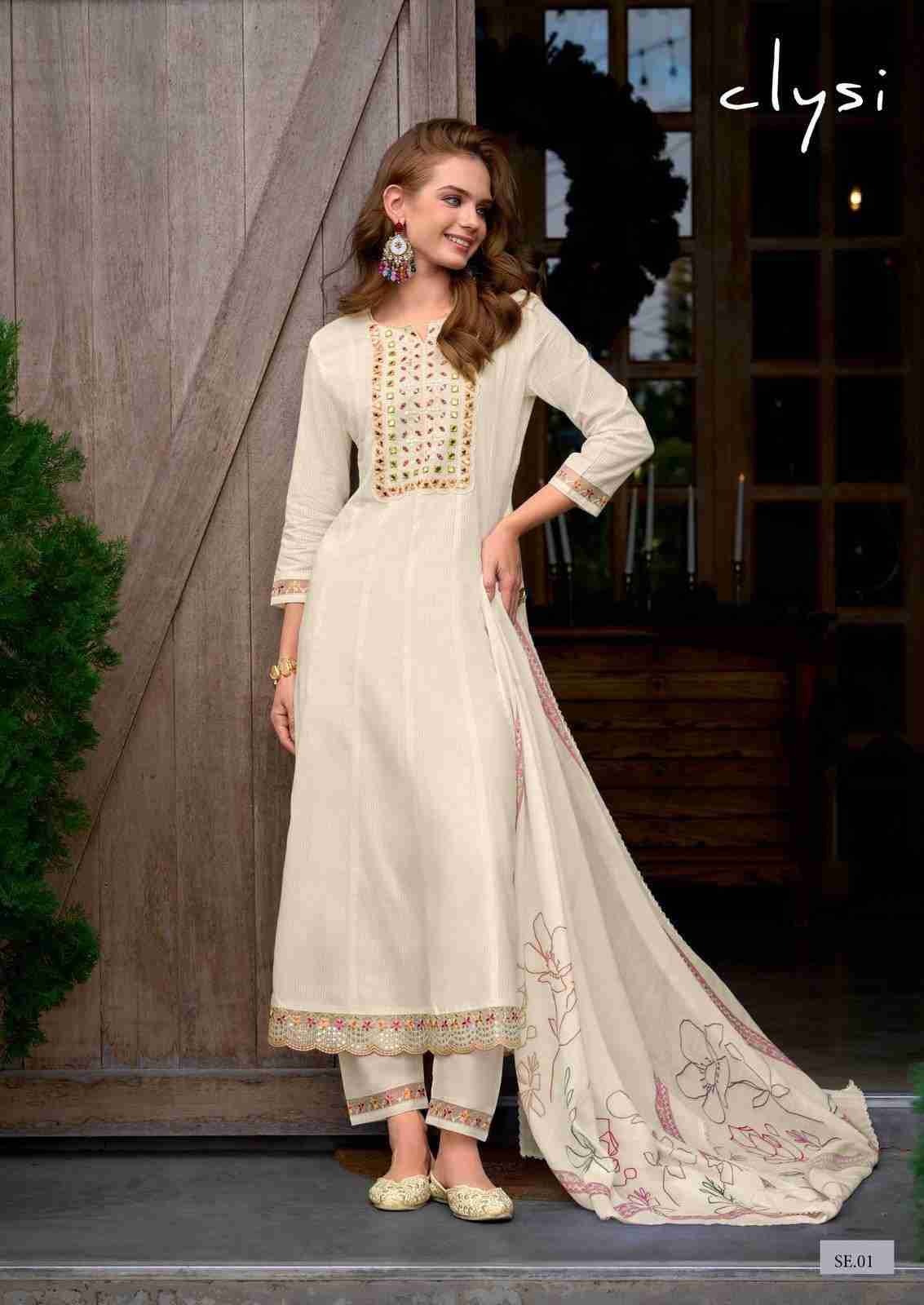 Sehra By Clysi 01 To 04 Series Festive Suits Beautiful Fancy Colorful Stylish Party Wear & Occasional Wear Cotton With Work Dresses At Wholesale Price