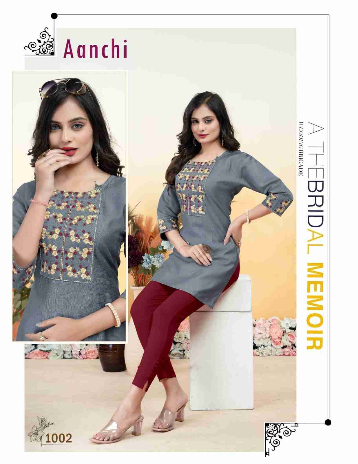 Aanchi By Kaamiri 1001 To 1008 Series Designer Stylish Fancy Colorful Beautiful Party Wear & Ethnic Wear Collection Vertican Kurtis At Wholesale Price