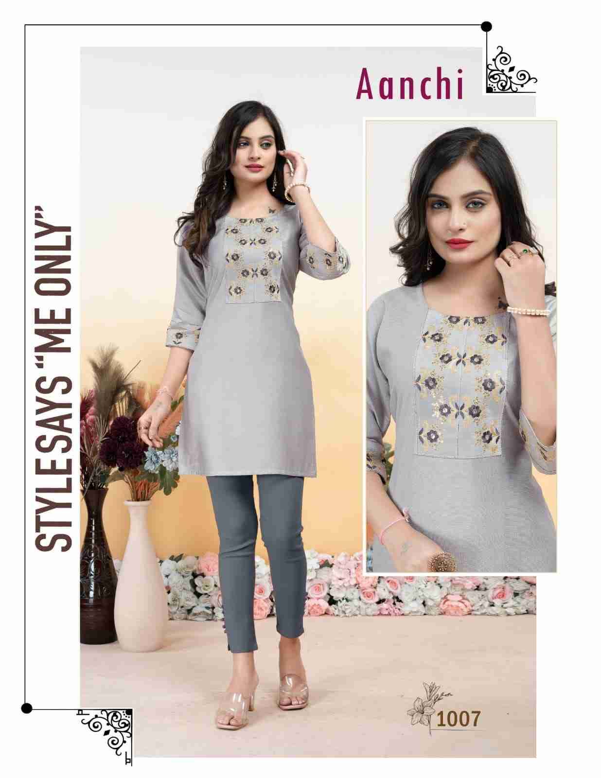 Aanchi By Kaamiri 1001 To 1008 Series Designer Stylish Fancy Colorful Beautiful Party Wear & Ethnic Wear Collection Vertican Kurtis At Wholesale Price