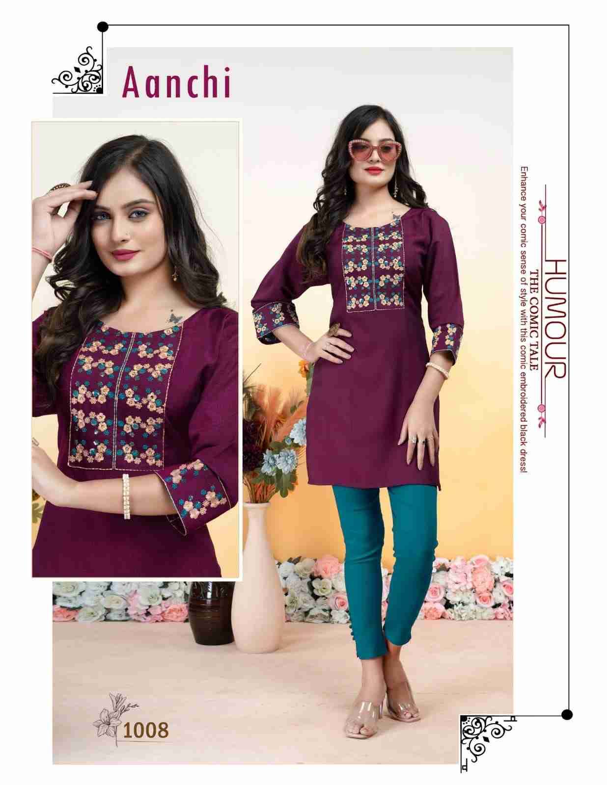 Aanchi By Kaamiri 1001 To 1008 Series Designer Stylish Fancy Colorful Beautiful Party Wear & Ethnic Wear Collection Vertican Kurtis At Wholesale Price
