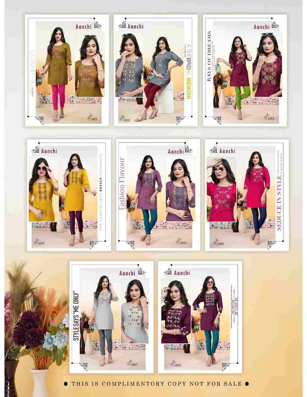 Aanchi By Kaamiri 1001 To 1008 Series Designer Stylish Fancy Colorful Beautiful Party Wear & Ethnic Wear Collection Vertican Kurtis At Wholesale Price