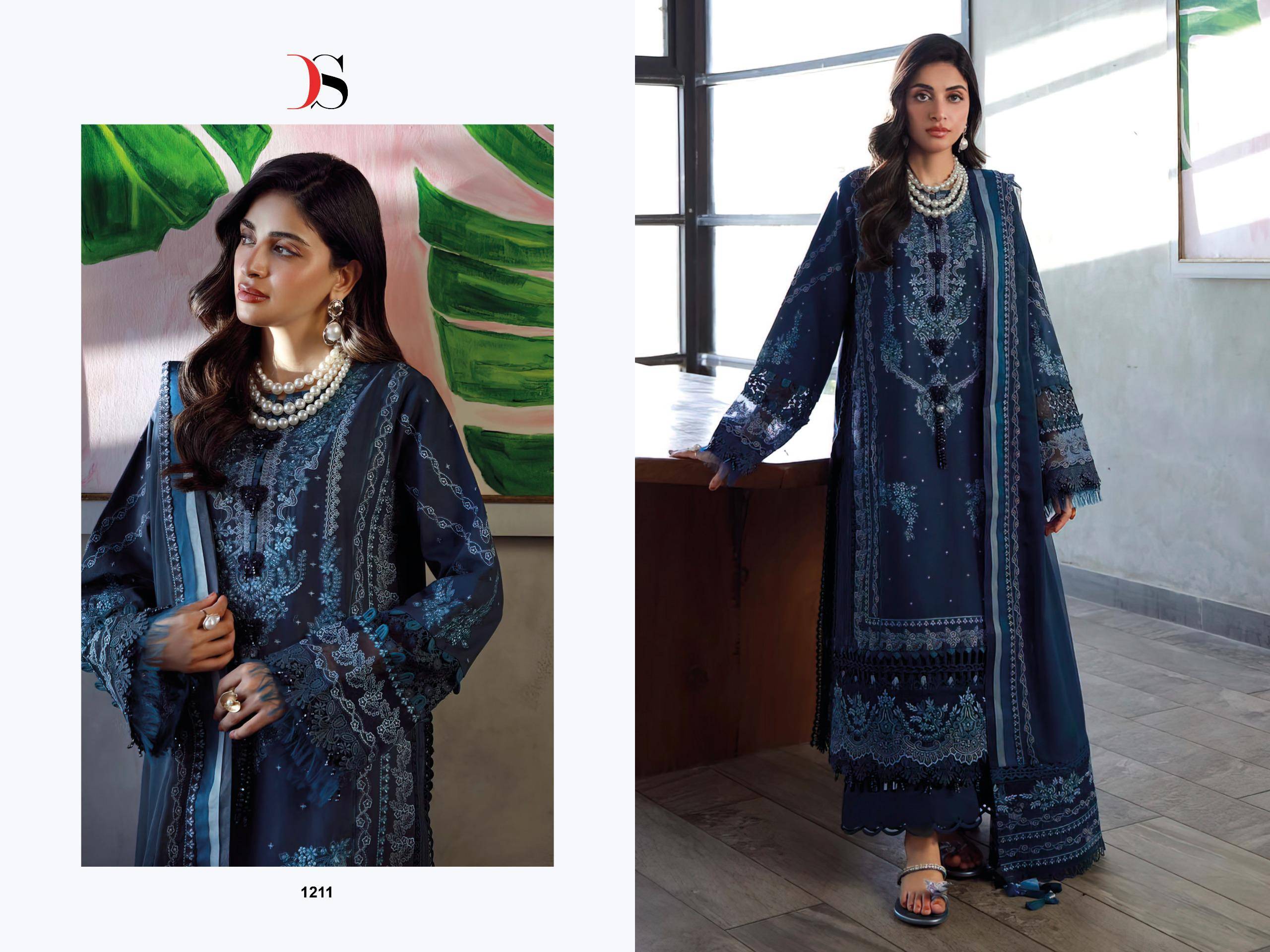 Elan Vol-4 By Deepsy Suits 1211 To 1215 Series Designer Pakistani Suits Beautiful Fancy Stylish Colorful Party Wear & Occasional Wear Pure Cotton Dresses At Wholesale Price