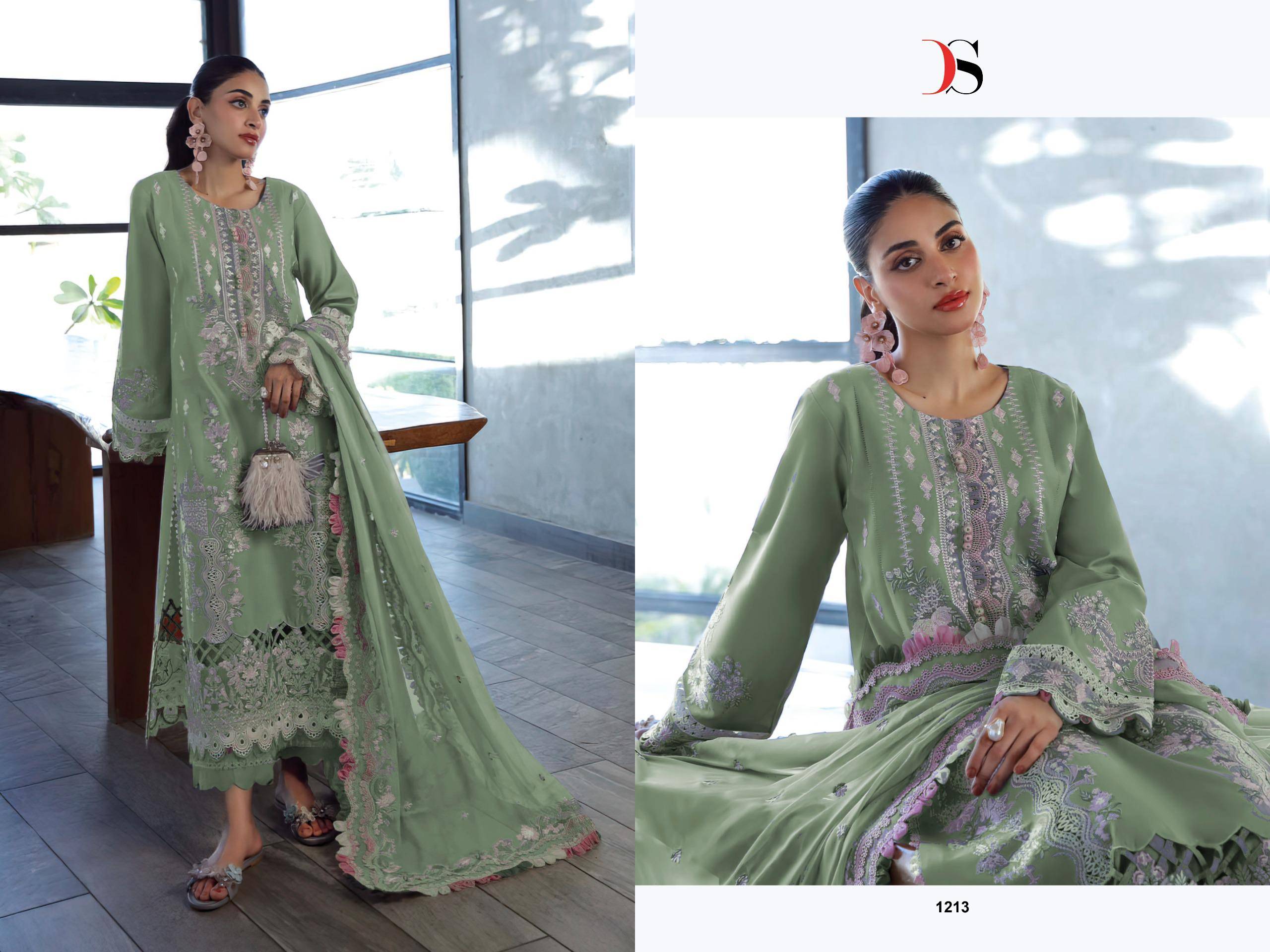 Elan Vol-4 By Deepsy Suits 1211 To 1215 Series Designer Pakistani Suits Beautiful Fancy Stylish Colorful Party Wear & Occasional Wear Pure Cotton Dresses At Wholesale Price