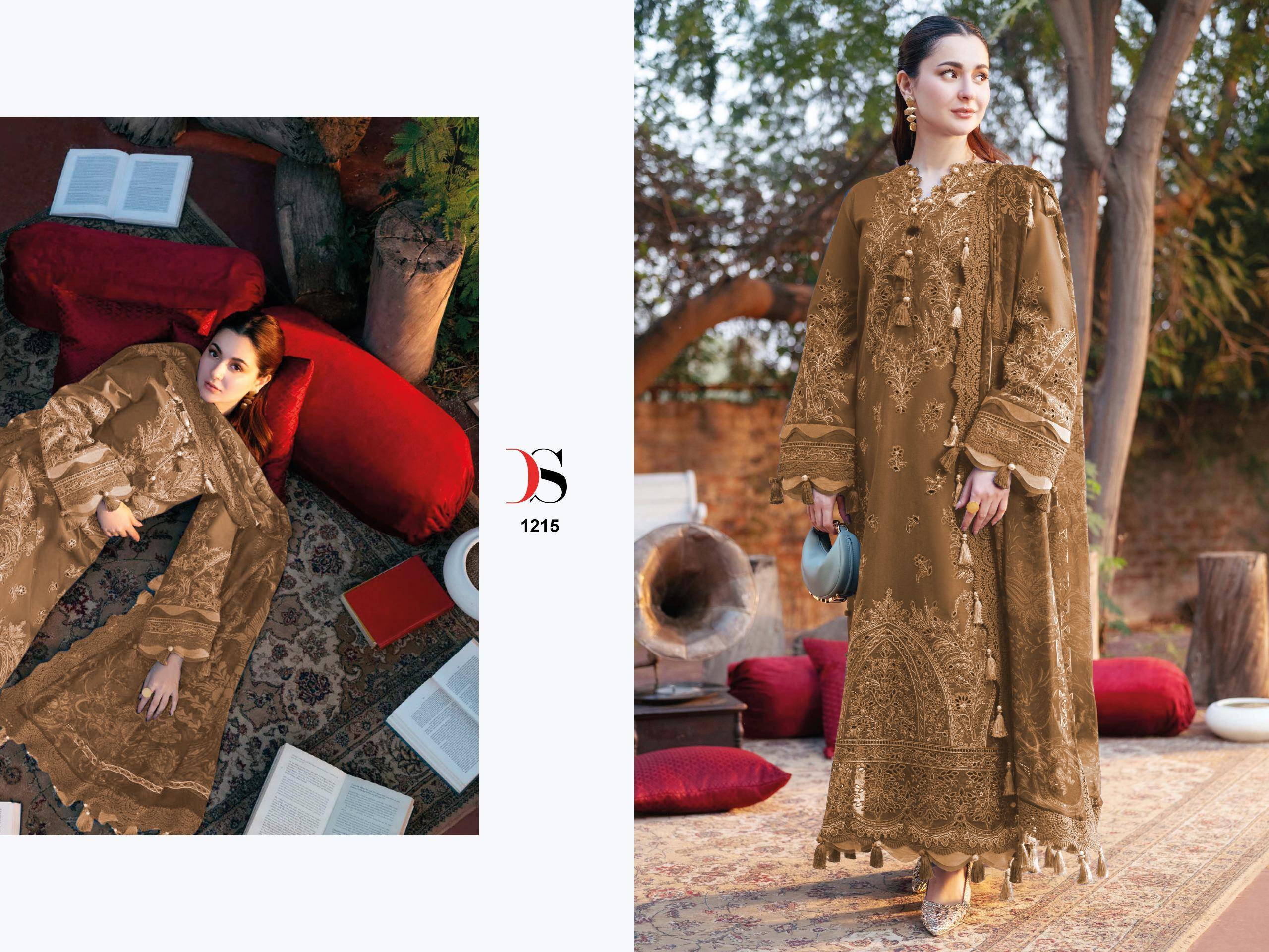 Elan Vol-4 By Deepsy Suits 1211 To 1215 Series Designer Pakistani Suits Beautiful Fancy Stylish Colorful Party Wear & Occasional Wear Pure Cotton Dresses At Wholesale Price