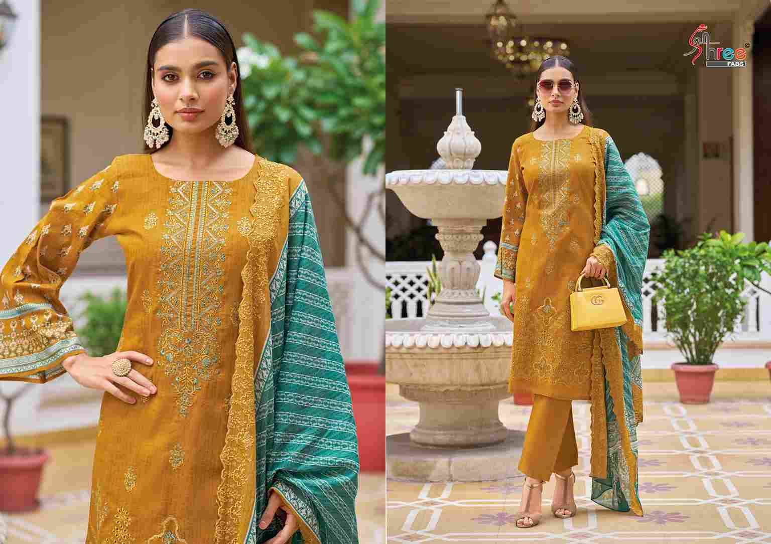 Bin Saeed Lawn Collection Vol-22 By Shree Fabs 2201 To 2206 Series Beautiful Pakistani Suits Colorful Stylish Fancy Casual Wear & Ethnic Wear Pure Cotton With Embroidered Dresses At Wholesale Price