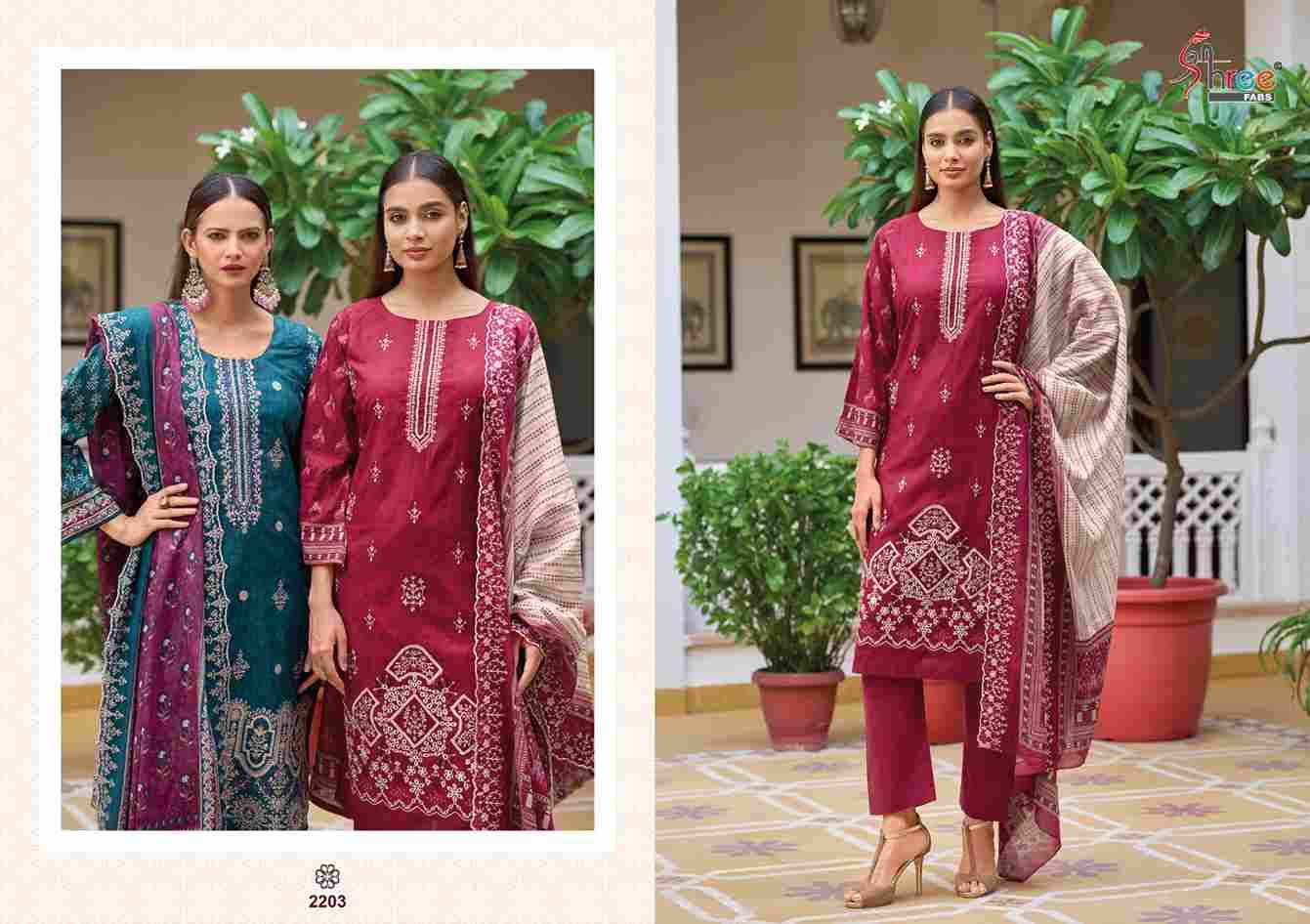Bin Saeed Lawn Collection Vol-22 By Shree Fabs 2201 To 2206 Series Beautiful Pakistani Suits Colorful Stylish Fancy Casual Wear & Ethnic Wear Pure Cotton With Embroidered Dresses At Wholesale Price