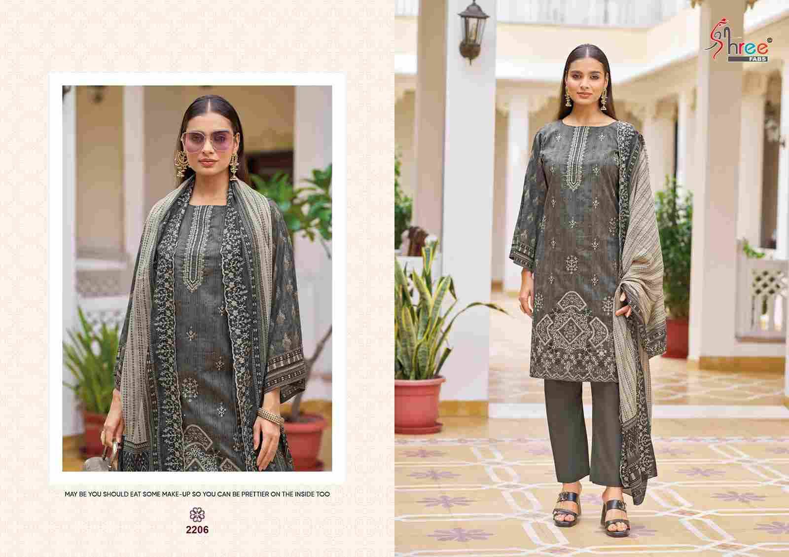 Bin Saeed Lawn Collection Vol-22 By Shree Fabs 2201 To 2206 Series Beautiful Pakistani Suits Colorful Stylish Fancy Casual Wear & Ethnic Wear Pure Cotton With Embroidered Dresses At Wholesale Price