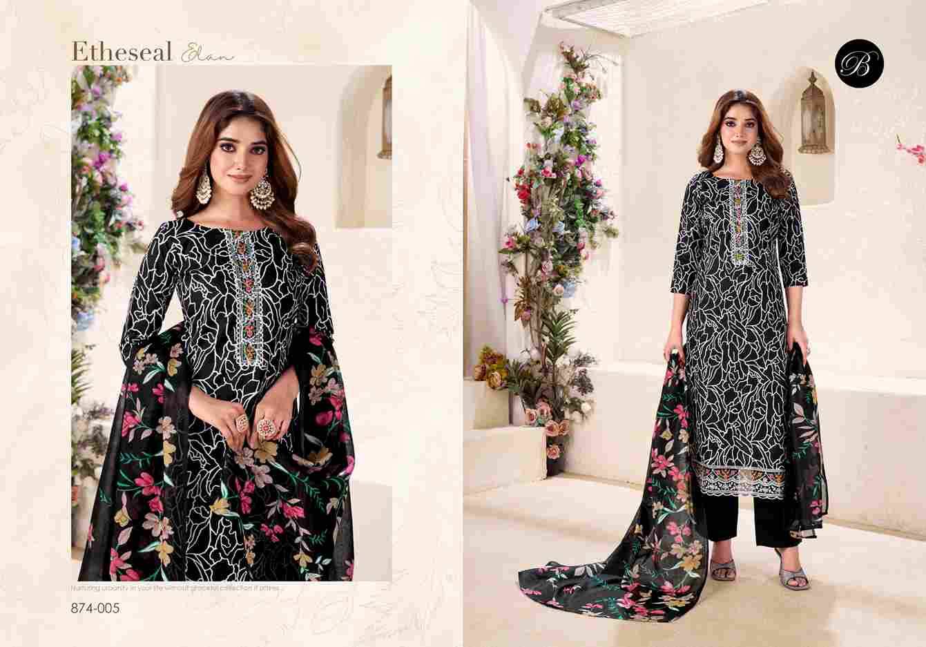 Nazma By Belliza 874-001 To 874-006 Series Beautiful Festive Suits Stylish Fancy Colorful Casual Wear & Ethnic Wear Pure Cotton Dresses At Wholesale Price