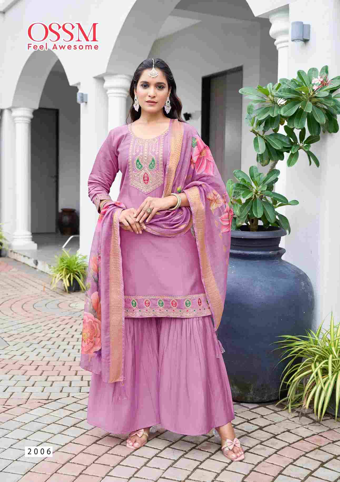 Mannat Vol-2 By Ossm 2001 To 2006 Series Beautiful Sharara Suits Colorful Stylish Fancy Casual Wear & Ethnic Wear Viscose Silk Dresses At Wholesale Price