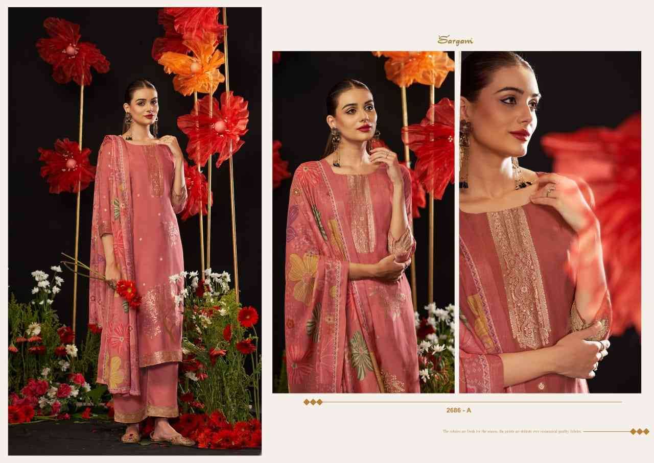 Khushali By Sargam Prints 2686-A To 2686-D Series Beautiful Festive Suits Stylish Fancy Colorful Casual Wear & Ethnic Wear Pure Bemberg Muslin Jacquard Print Dresses At Wholesale Price