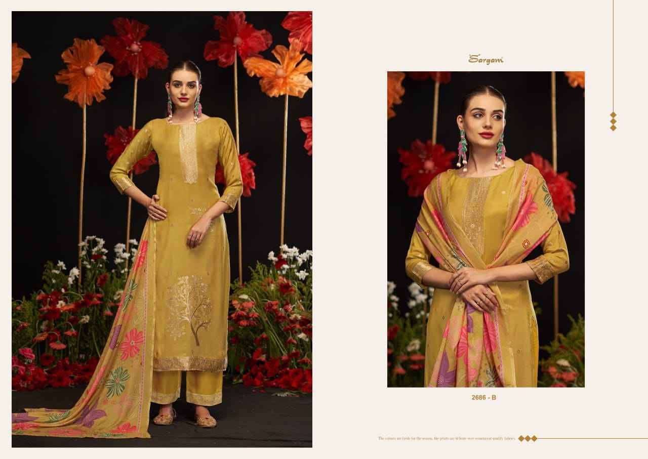 Khushali By Sargam Prints 2686-A To 2686-D Series Beautiful Festive Suits Stylish Fancy Colorful Casual Wear & Ethnic Wear Pure Bemberg Muslin Jacquard Print Dresses At Wholesale Price