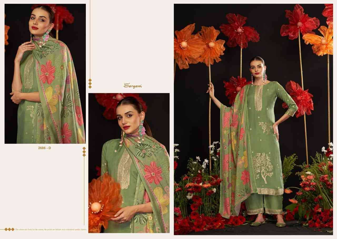 Khushali By Sargam Prints 2686-A To 2686-D Series Beautiful Festive Suits Stylish Fancy Colorful Casual Wear & Ethnic Wear Pure Bemberg Muslin Jacquard Print Dresses At Wholesale Price