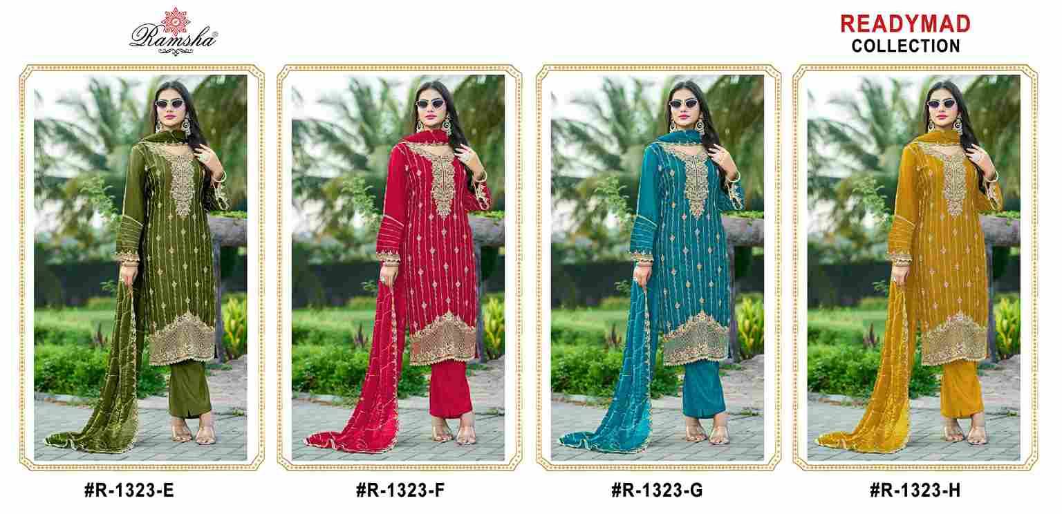 Ramsha 1323 Colours Vol-2 By Ramsha 1323-E To 1323-H Series Designer Pakistani Suits Beautiful Fancy Colorful Stylish Party Wear & Occasional Wear Fandy Embroidered Dresses At Wholesale Price