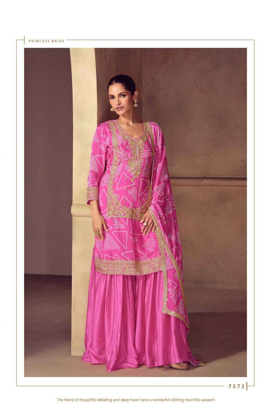 Mrunal By Gulkayra Designer 7571 To 7573 Series Beautiful Sharara Suits Colorful Stylish Fancy Casual Wear & Ethnic Wear Chinnon Dresses At Wholesale Price