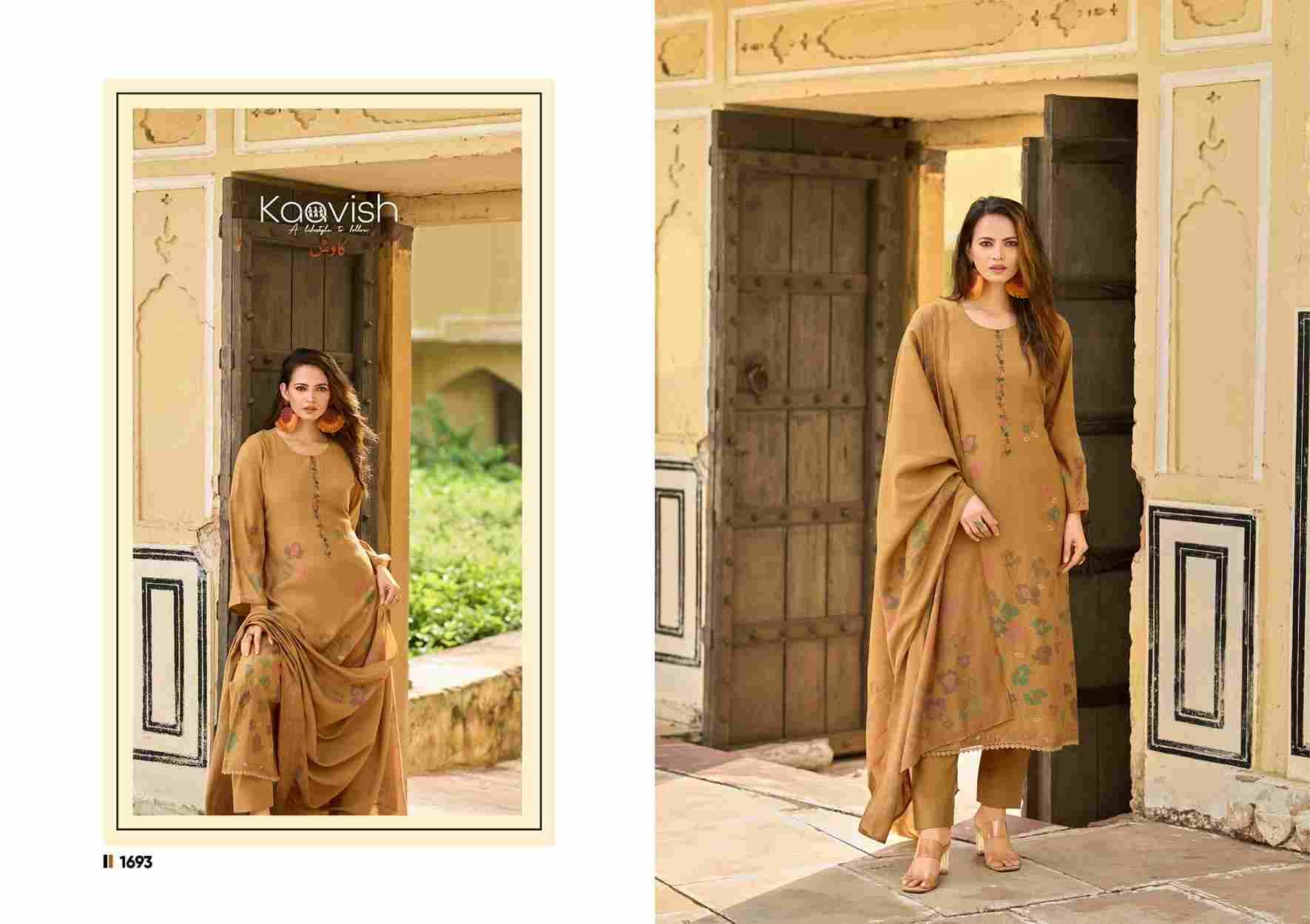 Roza By Kaavish 1691 To 1694 Series Beautiful Festive Suits Colorful Stylish Fancy Casual Wear & Ethnic Wear Pure Muslin Silk Dresses At Wholesale Price