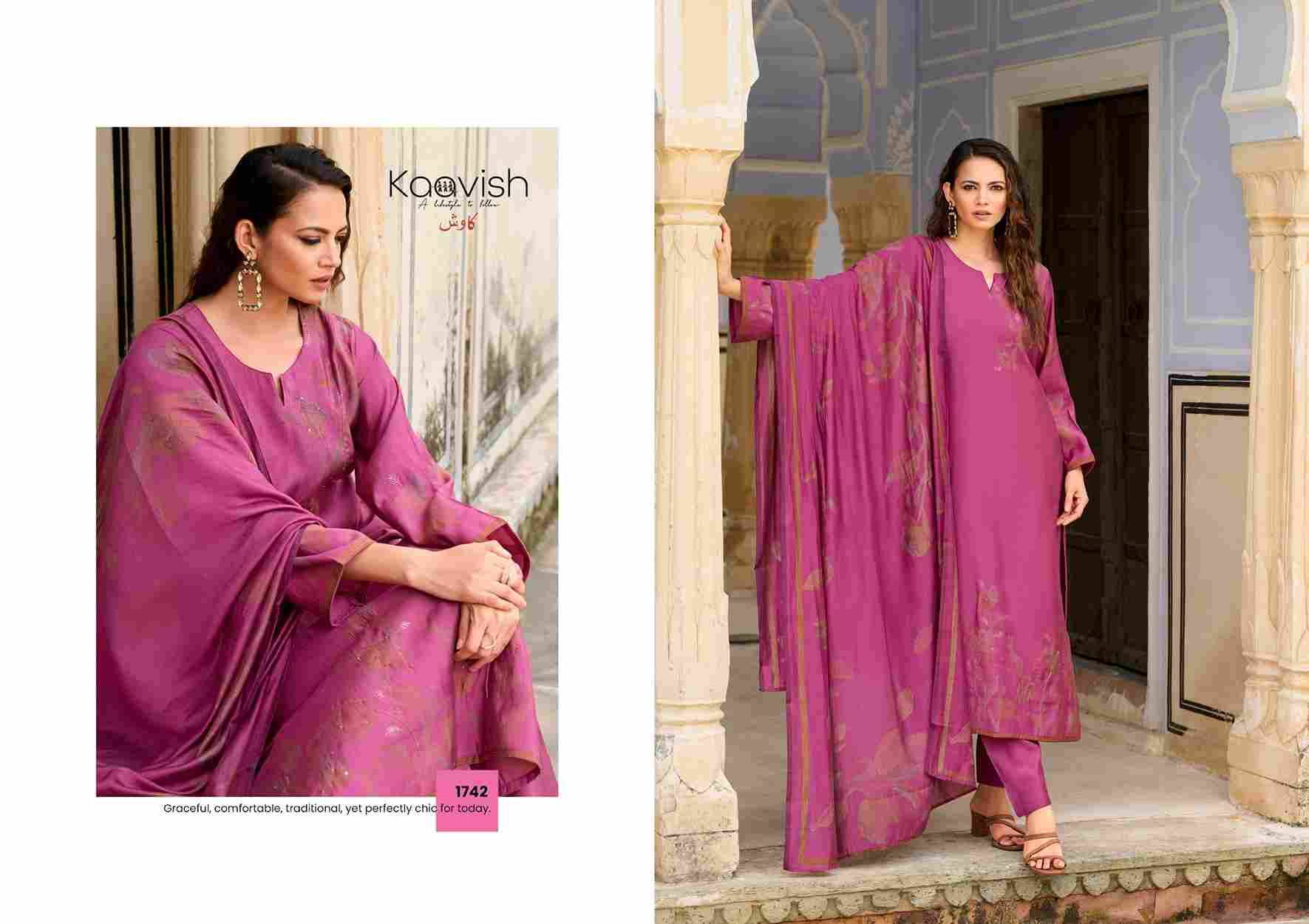 Amor By Kaavish 1741 To 1744 Series Beautiful Festive Suits Colorful Stylish Fancy Casual Wear & Ethnic Wear Pure Muslin Silk Dresses At Wholesale Price