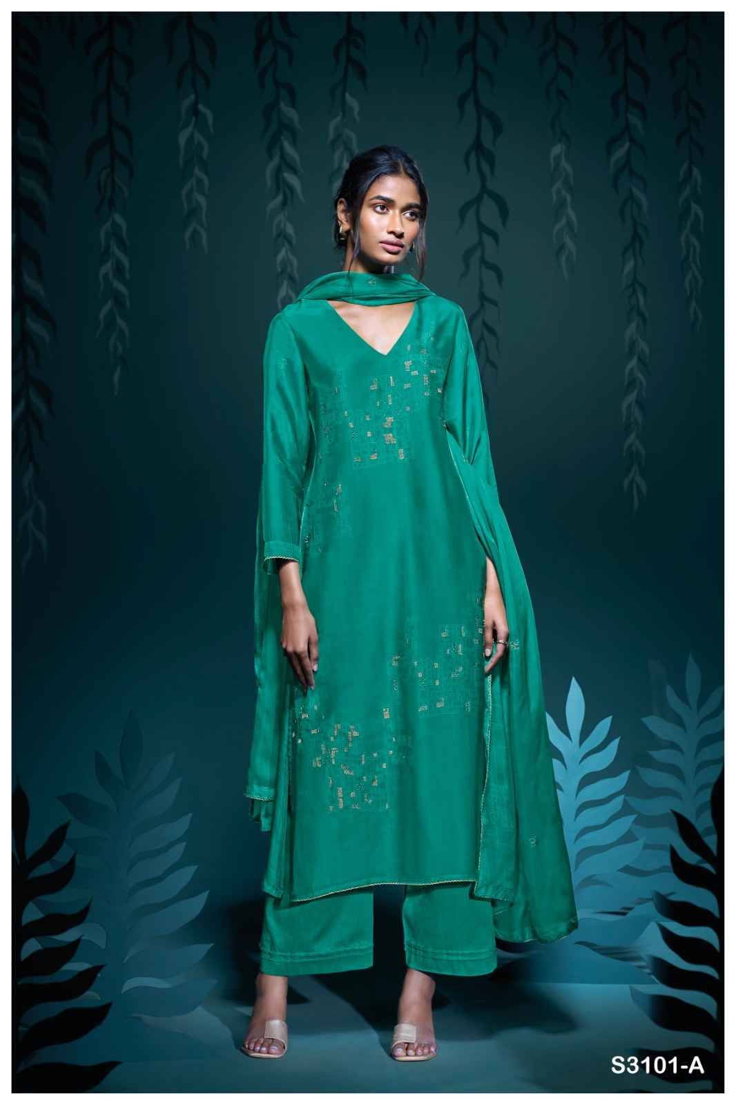 Upasana-3101 By Ganga Fashion 3101-A To 3101-D Series Beautiful Festive Suits Colorful Stylish Fancy Casual Wear & Ethnic Wear Pure Bemberg Silk Dresses At Wholesale Price
