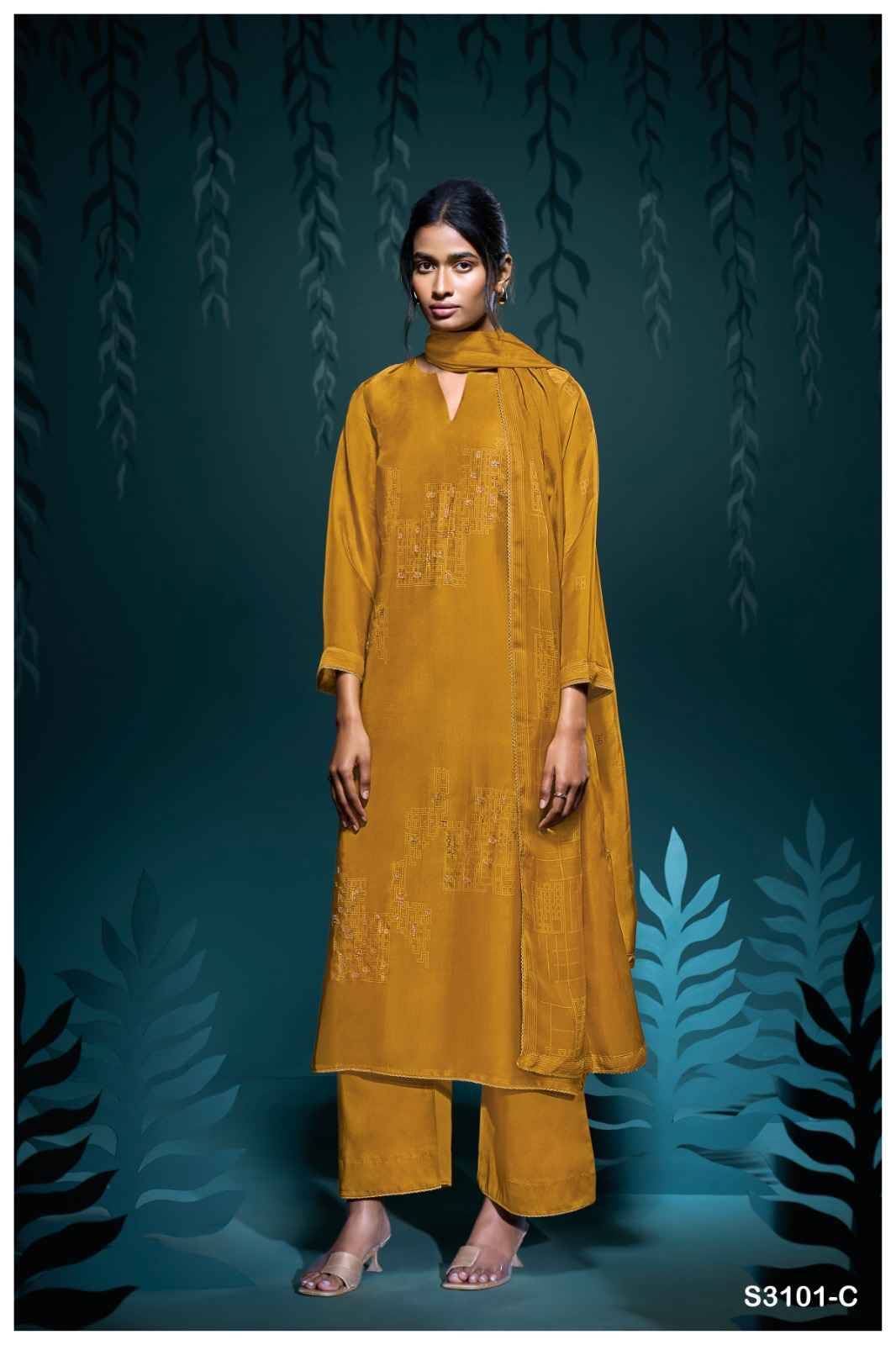 Upasana-3101 By Ganga Fashion 3101-A To 3101-D Series Beautiful Festive Suits Colorful Stylish Fancy Casual Wear & Ethnic Wear Pure Bemberg Silk Dresses At Wholesale Price