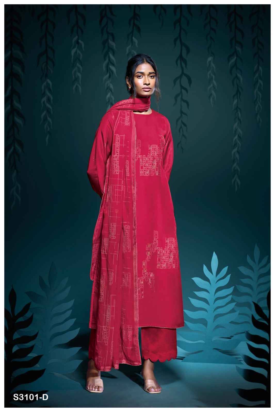 Upasana-3101 By Ganga Fashion 3101-A To 3101-D Series Beautiful Festive Suits Colorful Stylish Fancy Casual Wear & Ethnic Wear Pure Bemberg Silk Dresses At Wholesale Price