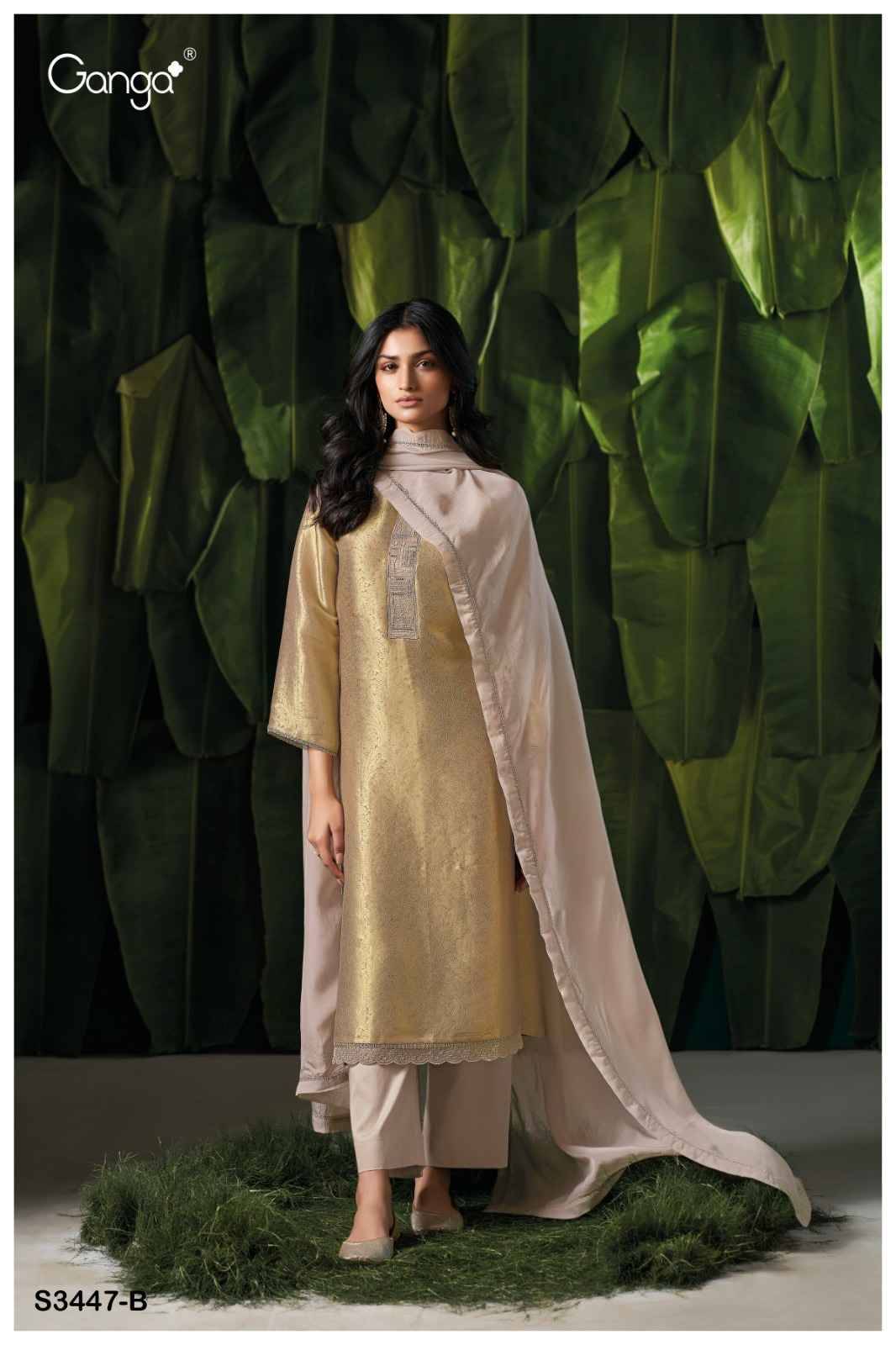 Carisma-3447 By Ganga Fashion 3447-A To 3447-B Series Beautiful Festive Suits Colorful Stylish Fancy Casual Wear & Ethnic Wear Pure Bemberg Silk Dresses At Wholesale Price