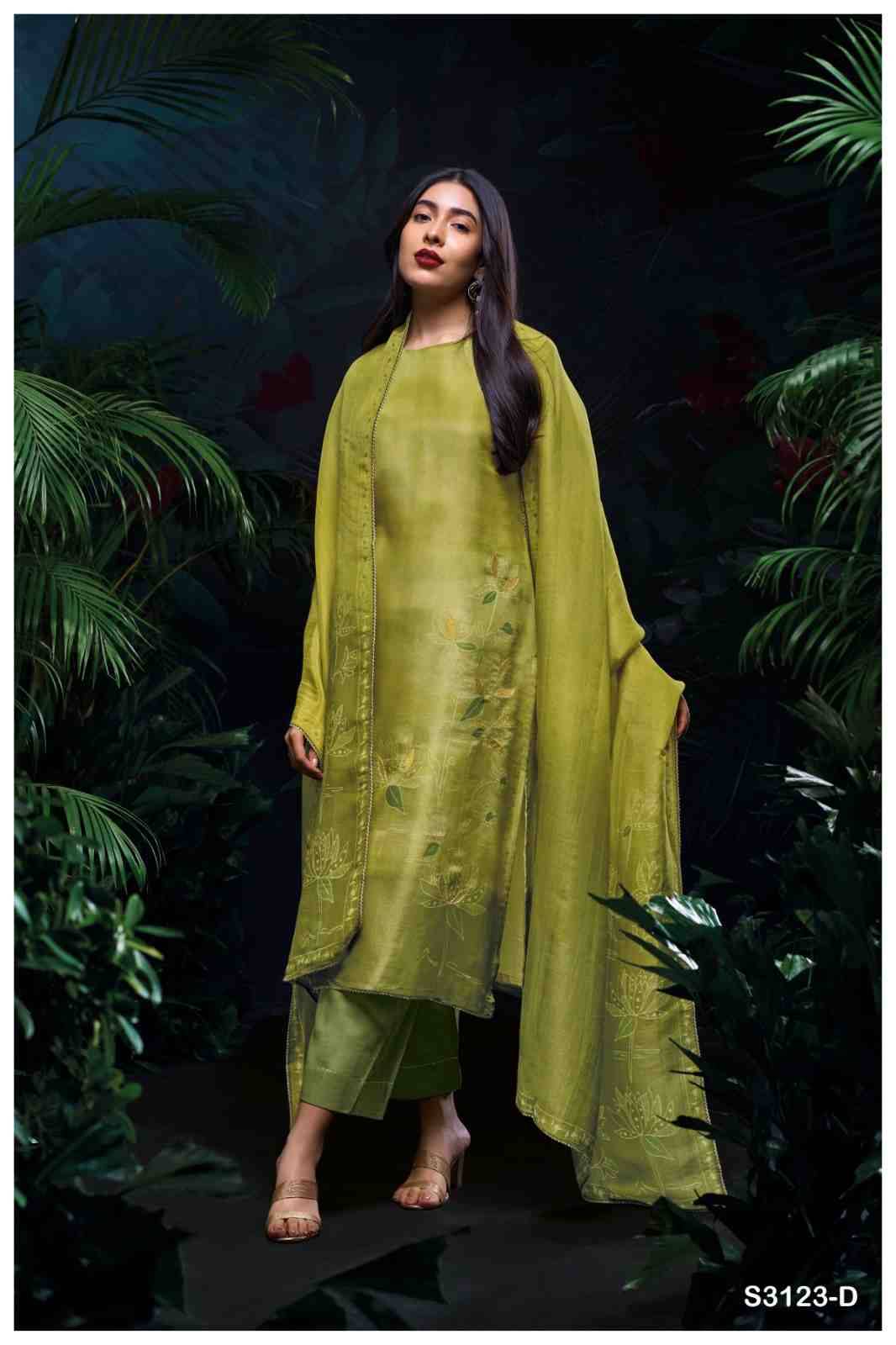 Urshita-3123 By Ganga Fashion 3123-A To 3123-D Series Beautiful Festive Suits Colorful Stylish Fancy Casual Wear & Ethnic Wear Pure Bemberg Silk Dresses At Wholesale Price